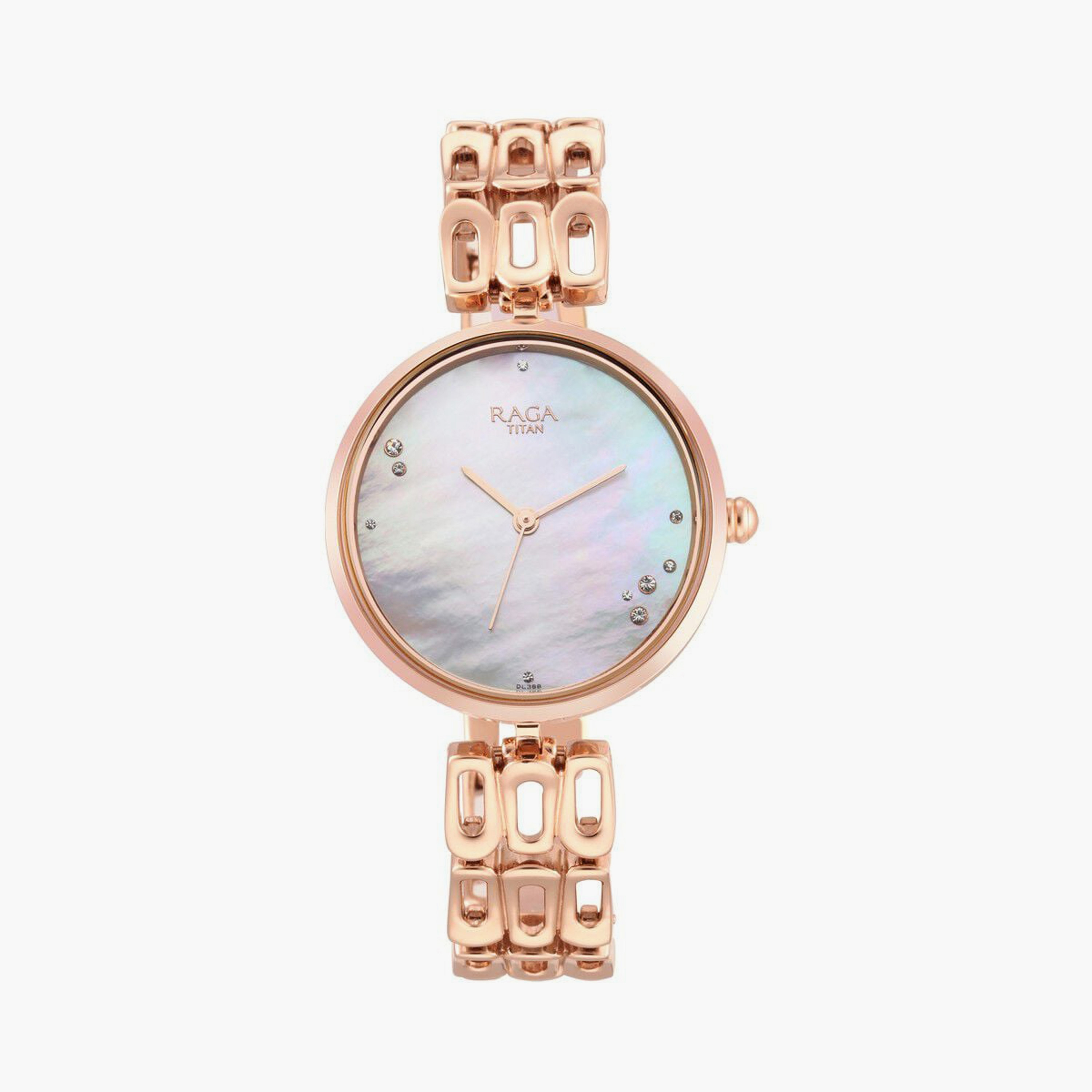 ساعة يد نسائية تيتان بقطر 33 مم أنالوج ذهبية وردية ستانلس ستيل | 2659WM01-women-watchesandjewellery-watches-image-1