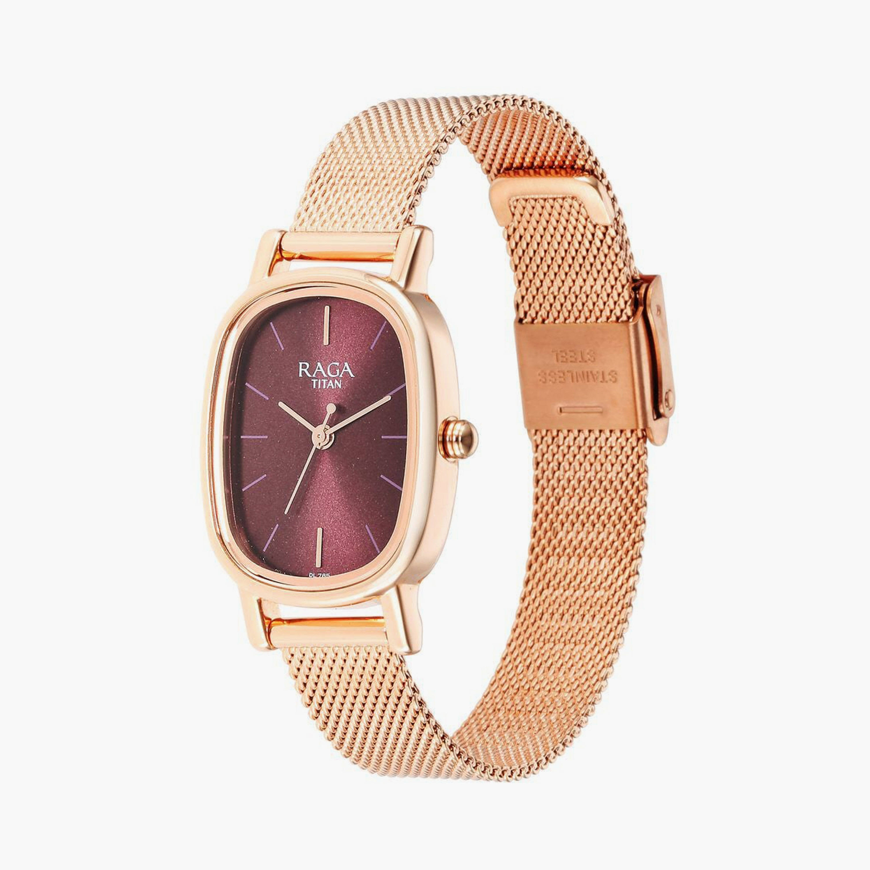ساعة يد نسائية تيتان بقطر 24 مم أنالوج ذهبية وردية ستانلس ستيل | 2665WM01-women-watchesandjewellery-watches-image-2