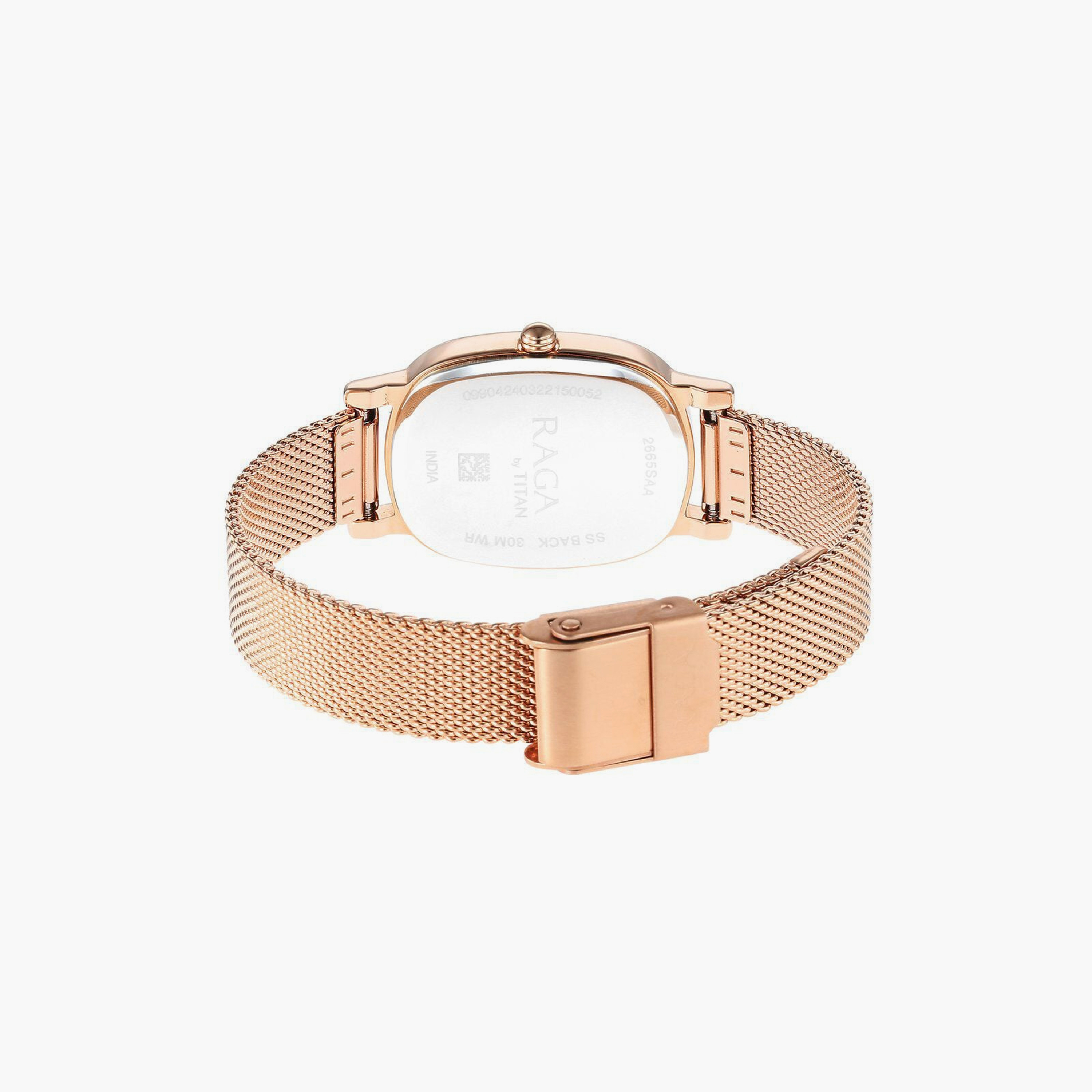 ساعة يد نسائية تيتان بقطر 24 مم أنالوج ذهبية وردية ستانلس ستيل | 2665WM01-women-watchesandjewellery-watches-image-3