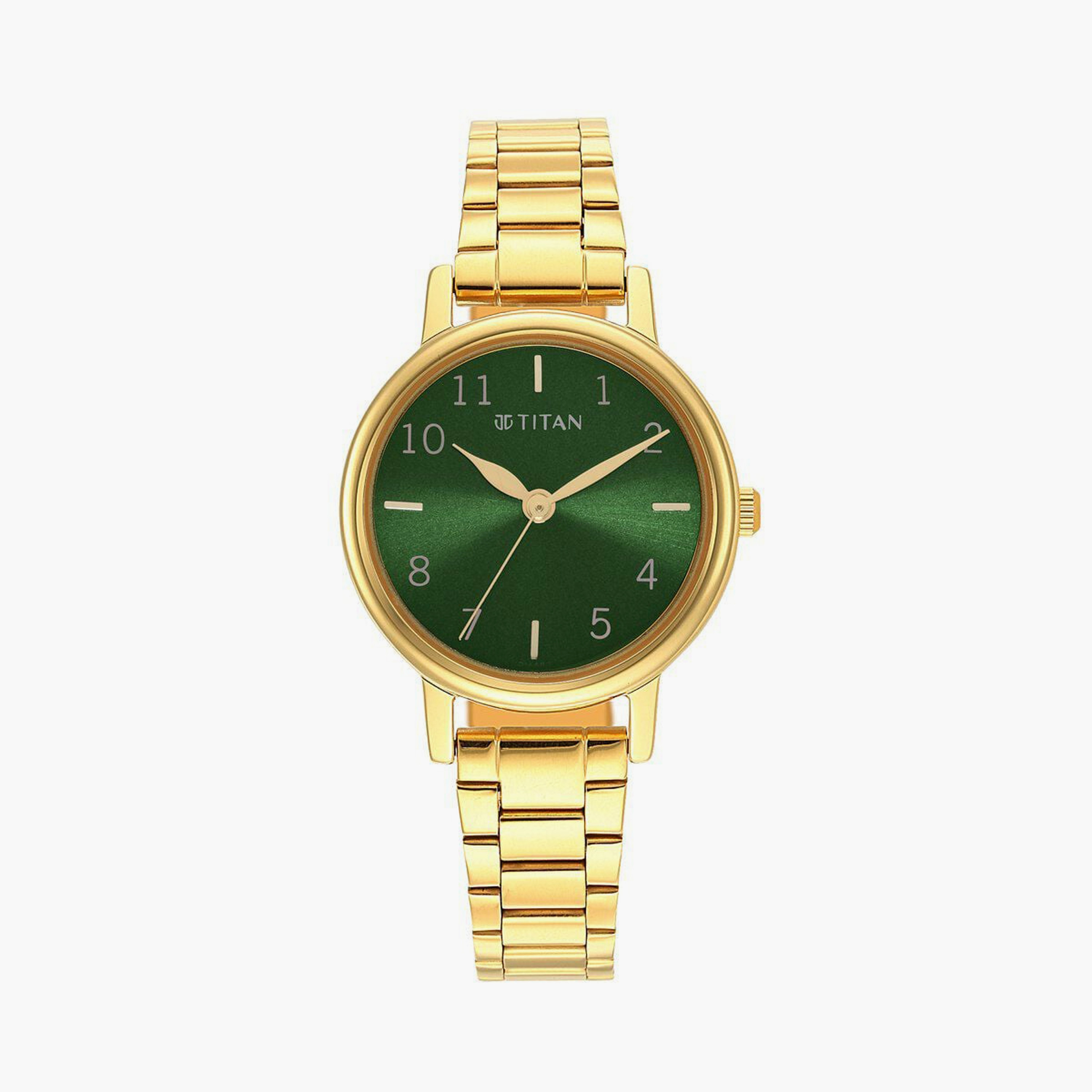 ساعة يد نسائية تيتان بقطر 28 مم أنالوج ذهبية ستانلس ستيل | 2678YM01-women-watchesandjewellery-watches-image-1