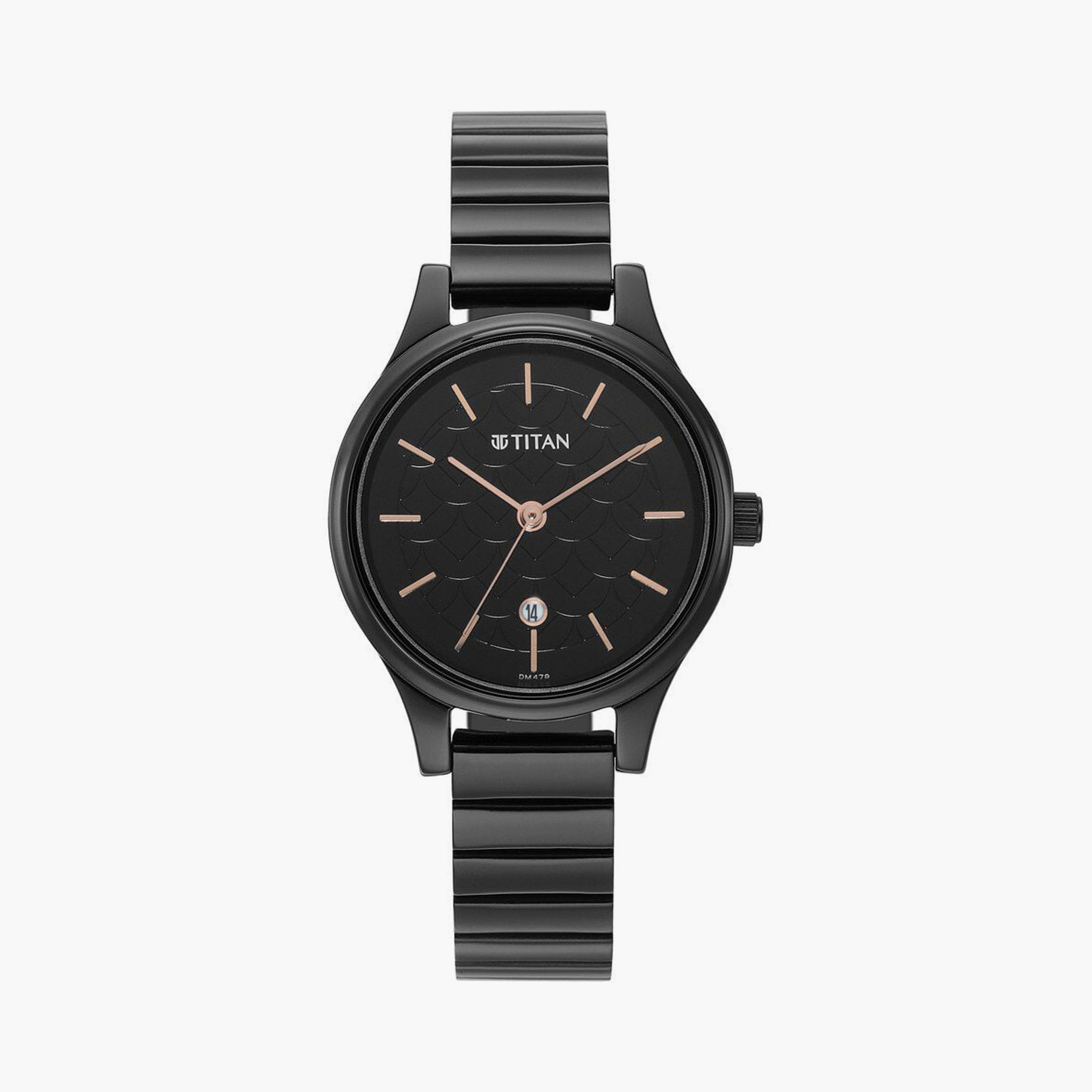 ساعة يد نسائية تيتان بقطر 30 مم أنالوج سوداء ستانلس ستيل | 2679NM01-women-watchesandjewellery-watches-image-1