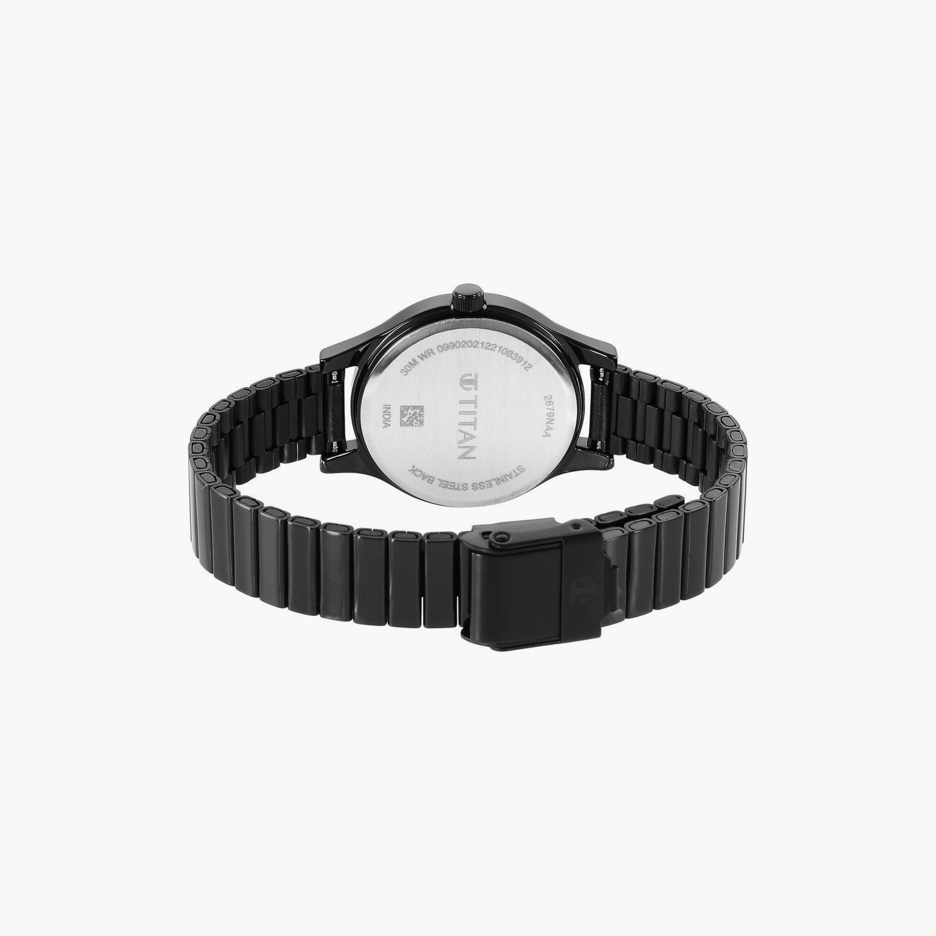 Titan Women's 30 MM Black Analog Stainless Steel Watch | 2679NM01-women-watchesandjewellery-watches-image-3