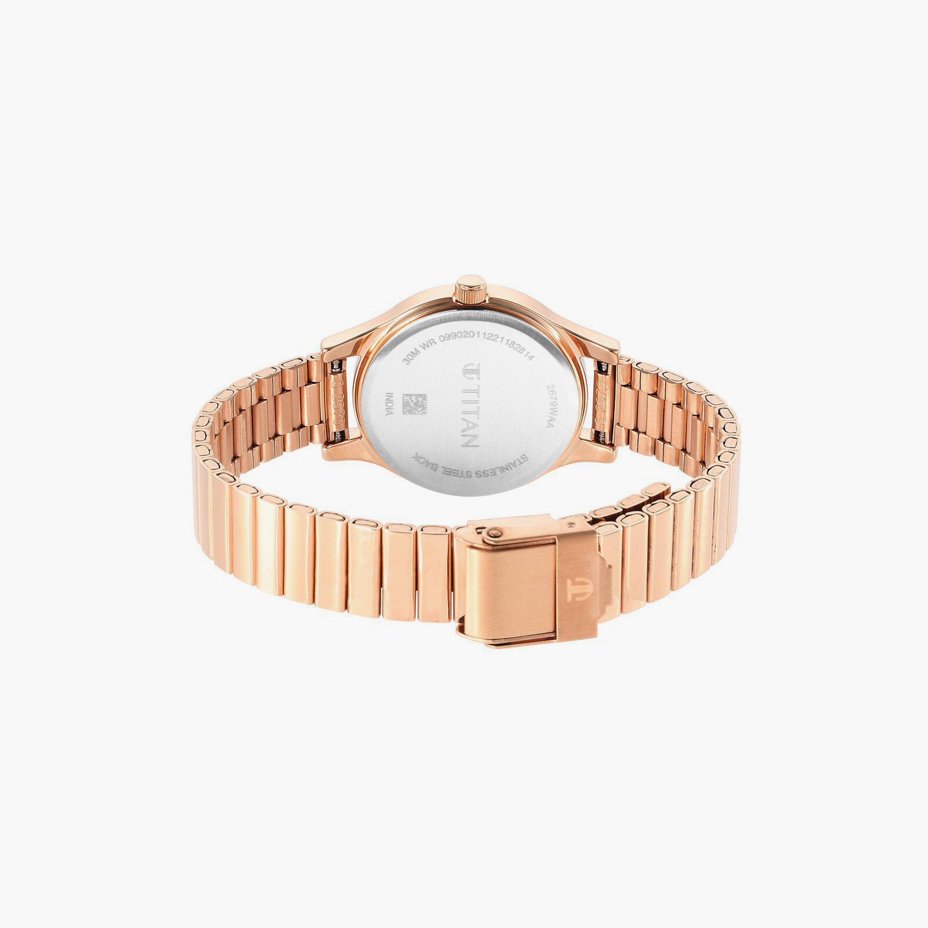ساعة يد نسائية تيتان بقطر 30 مم أنالوج ذهبية وردية ستانلس ستيل | 2679WM01-women-watchesandjewellery-watches-image-3