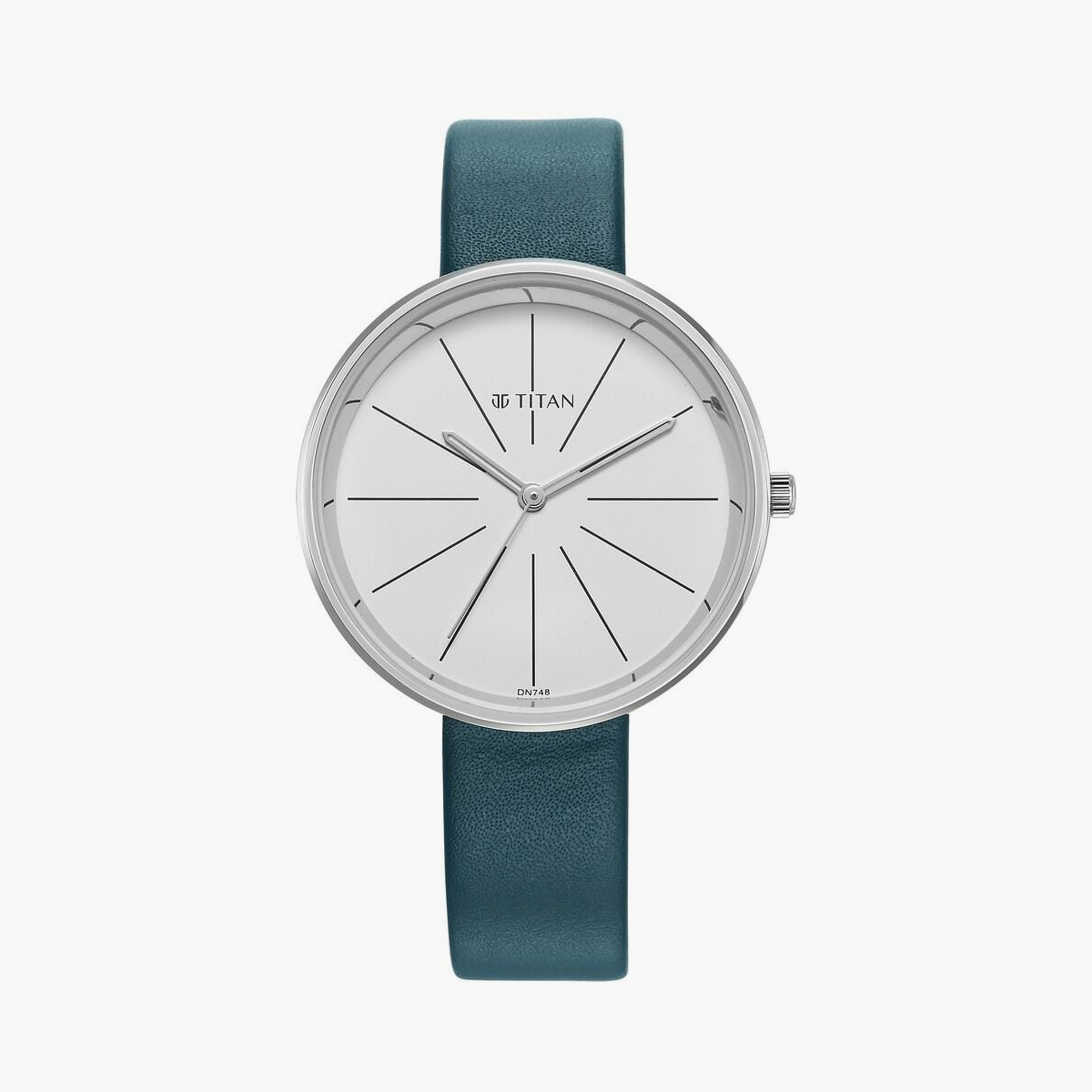 ساعة يد نسائية تيتان بقطر 36 مم أنالوج تركوازية حزام جلد مع سوار | 2718SL01-women-watchesandjewellery-watches-image-2