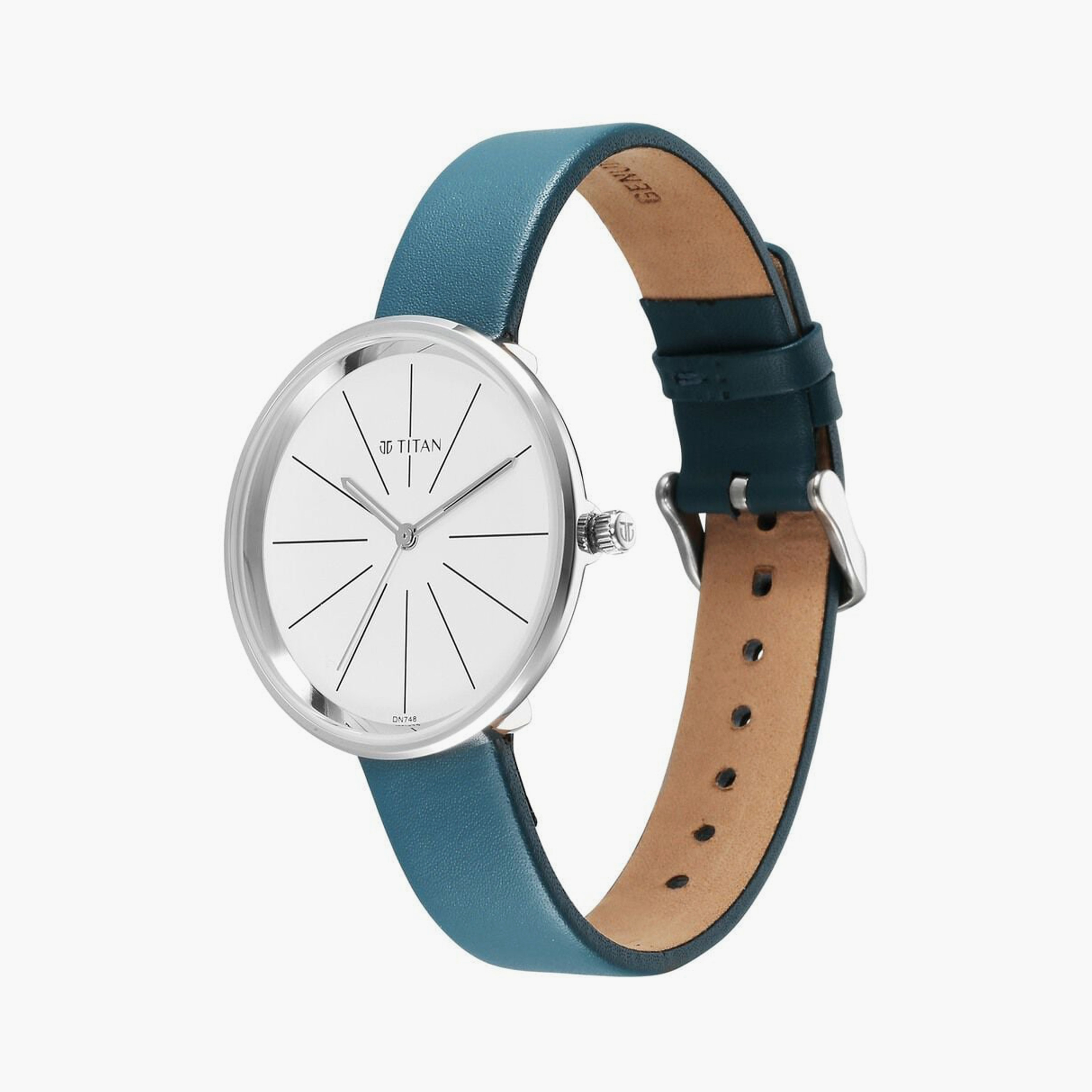 ساعة يد نسائية تيتان بقطر 36 مم أنالوج تركوازية حزام جلد مع سوار | 2718SL01-women-watchesandjewellery-watches-image-3