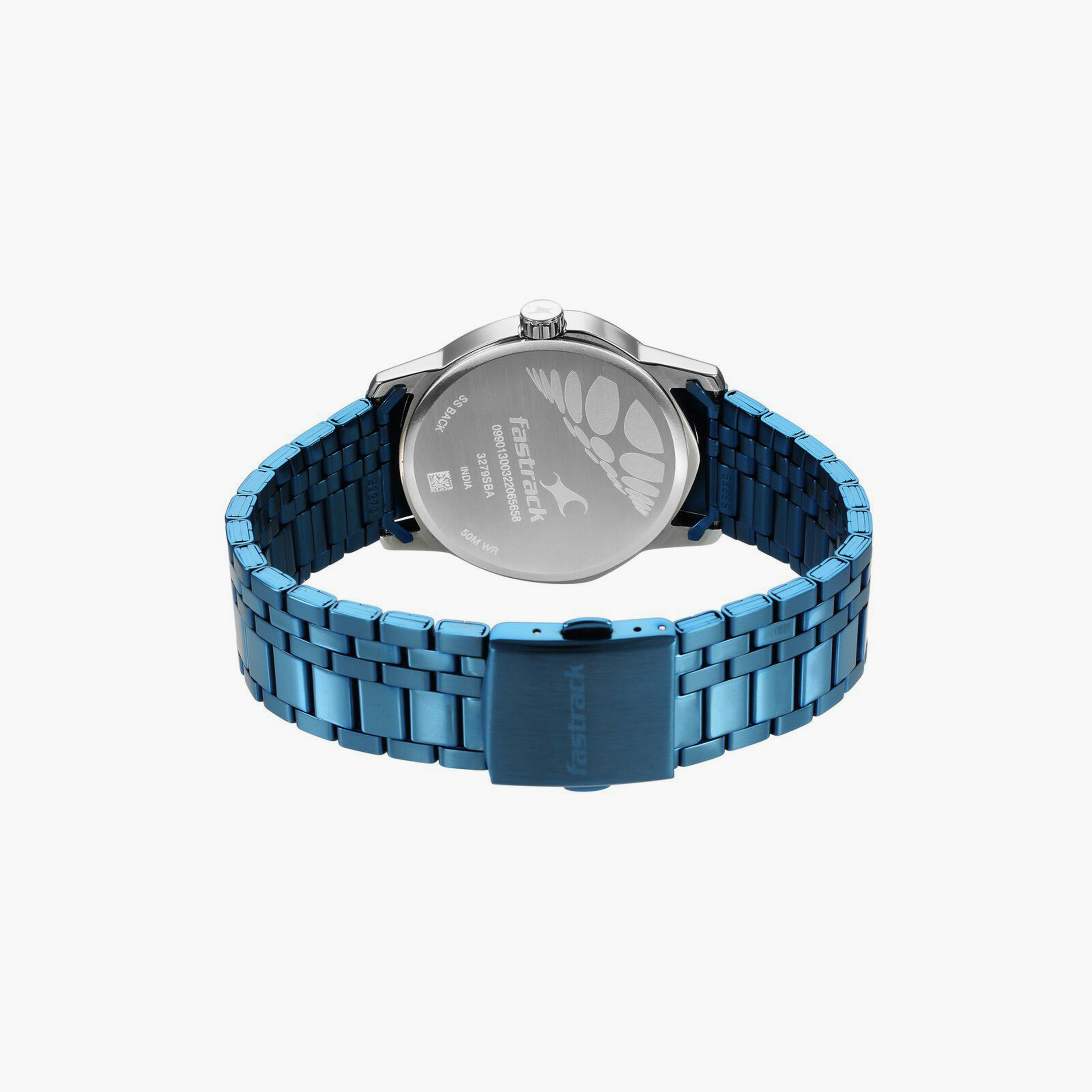 ساعة يد رجالية فاستراك بقطر 40 مم أنالوج زرقاء ستانلس ستيل | 3279KM01-men-watchesandjewellery-watches-image-3