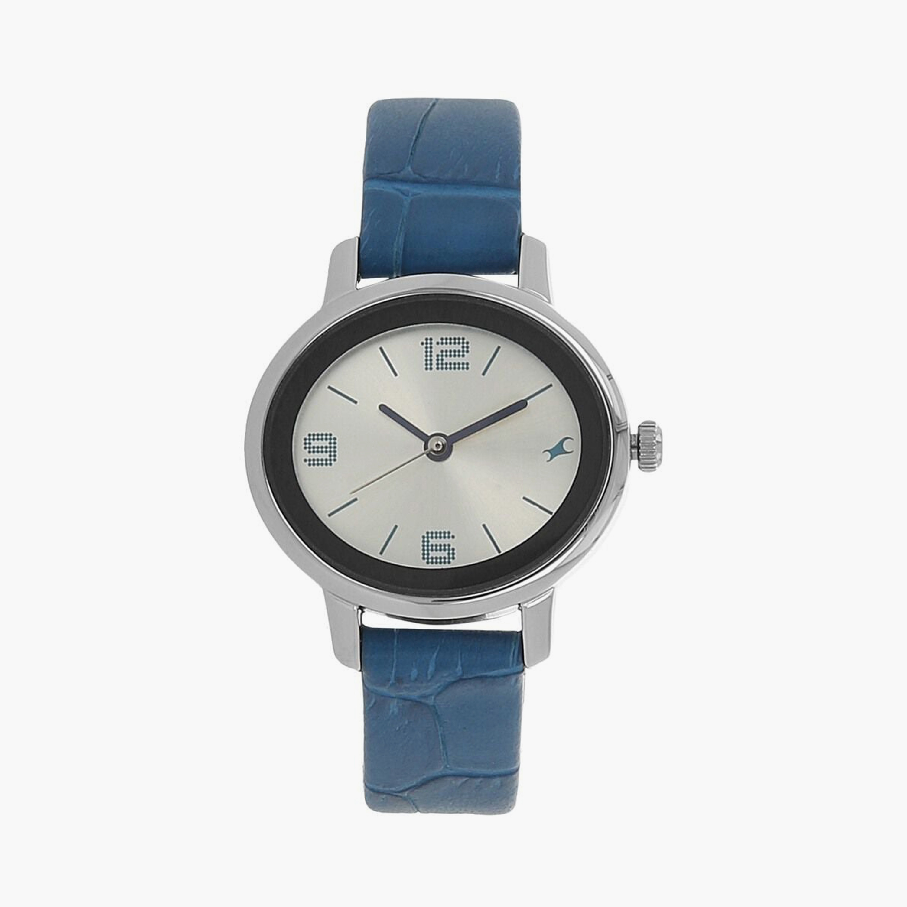 ساعة يد نسائية فاستراك بقطر 29 مم أنالوج زرقاء حزام جلد | 6107SL01-women-watchesandjewellery-watches-image-1