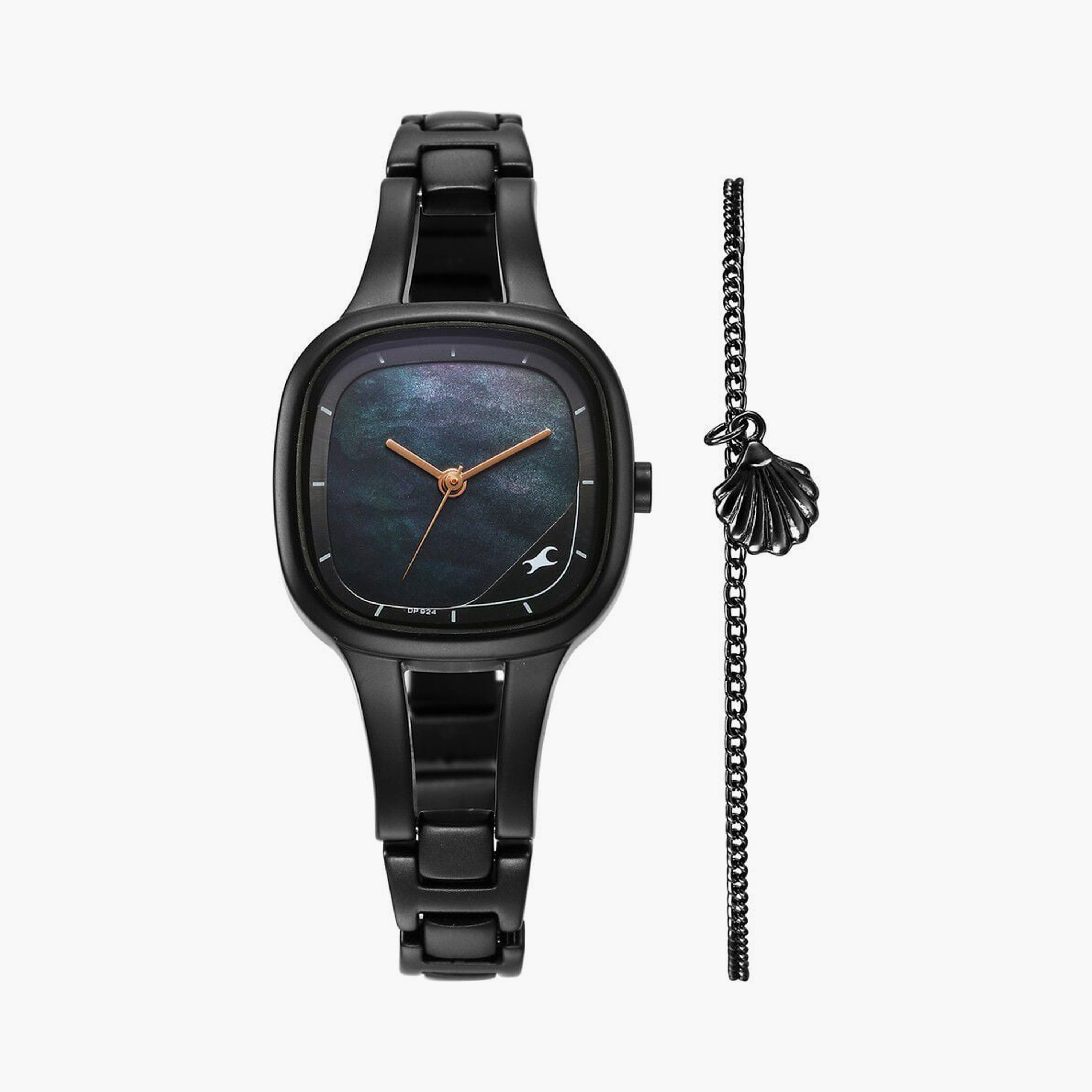 ساعة يد نسائية فاستراك بقطر 28 مم أنالوج سوداء ستانلس ستيل مع سوار | 6147NM04-women-watchesandjewellery-watches-image-1