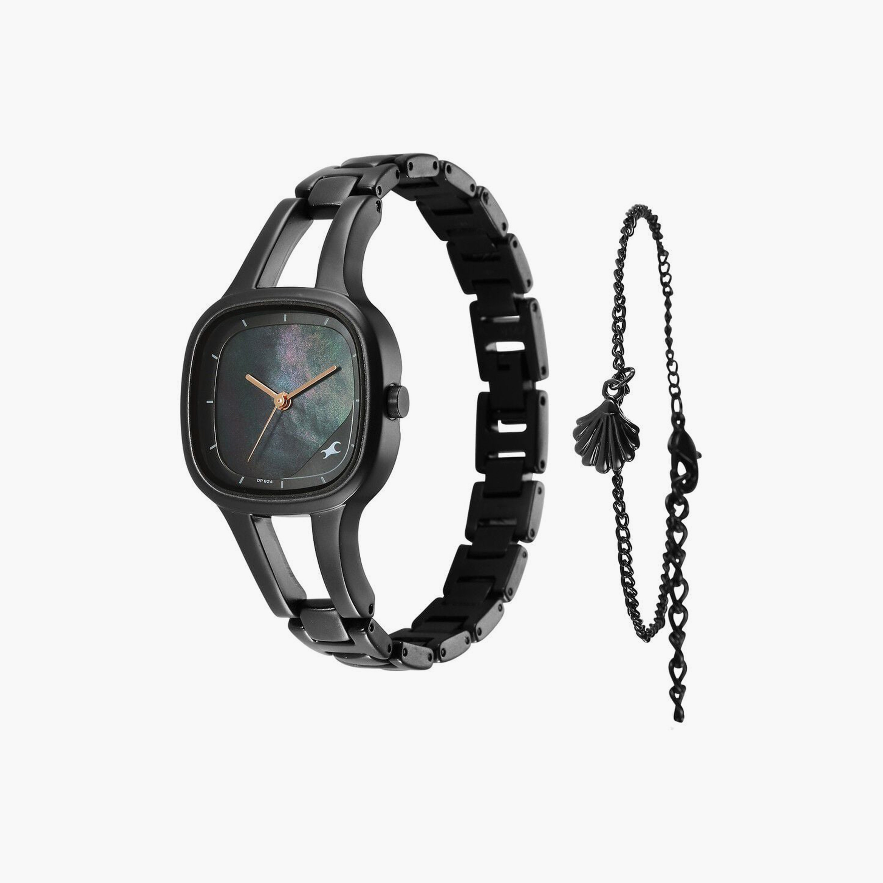 ساعة يد نسائية فاستراك بقطر 28 مم أنالوج سوداء ستانلس ستيل مع سوار | 6147NM04-women-watchesandjewellery-watches-image-2