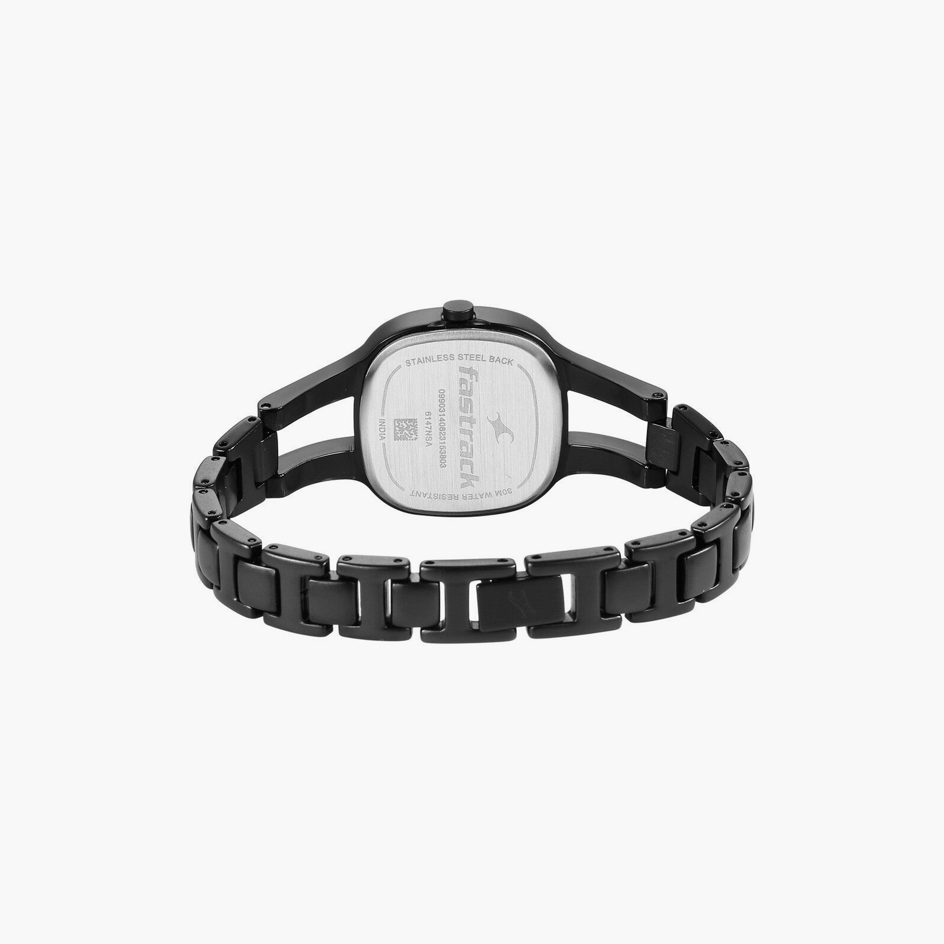 ساعة يد نسائية فاستراك بقطر 28 مم أنالوج سوداء ستانلس ستيل مع سوار | 6147NM04-women-watchesandjewellery-watches-image-3