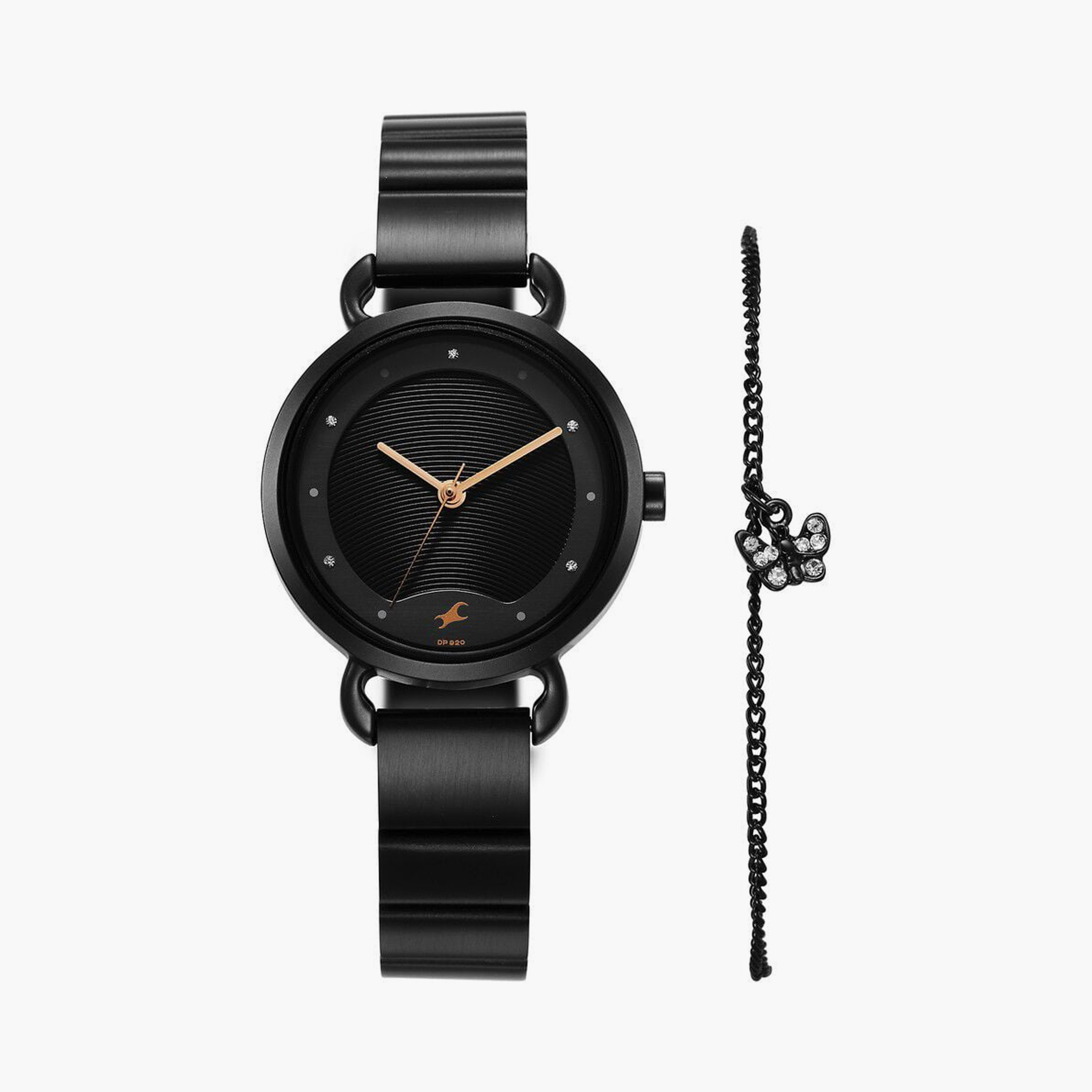ساعة يد نسائية فاستراك بقطر 30 مم أنالوج سوداء ستانلس ستيل مع سوار | 6221NM03-women-watchesandjewellery-watches-image-1