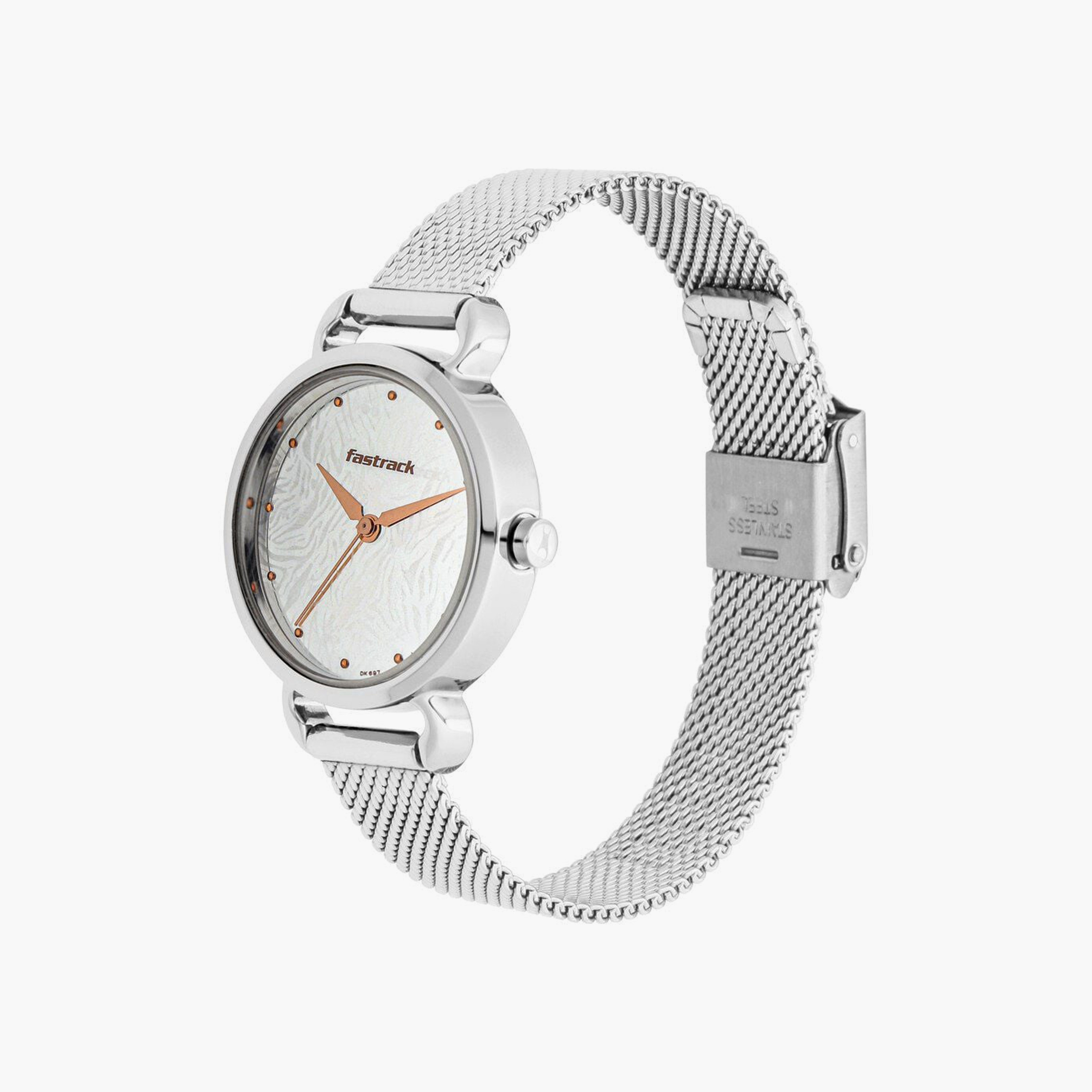 ساعة يد نسائية فاستراك بقطر 30 مم أنالوج فضية ستانلس ستيل | 6221SM01-women-watchesandjewellery-watches-image-2