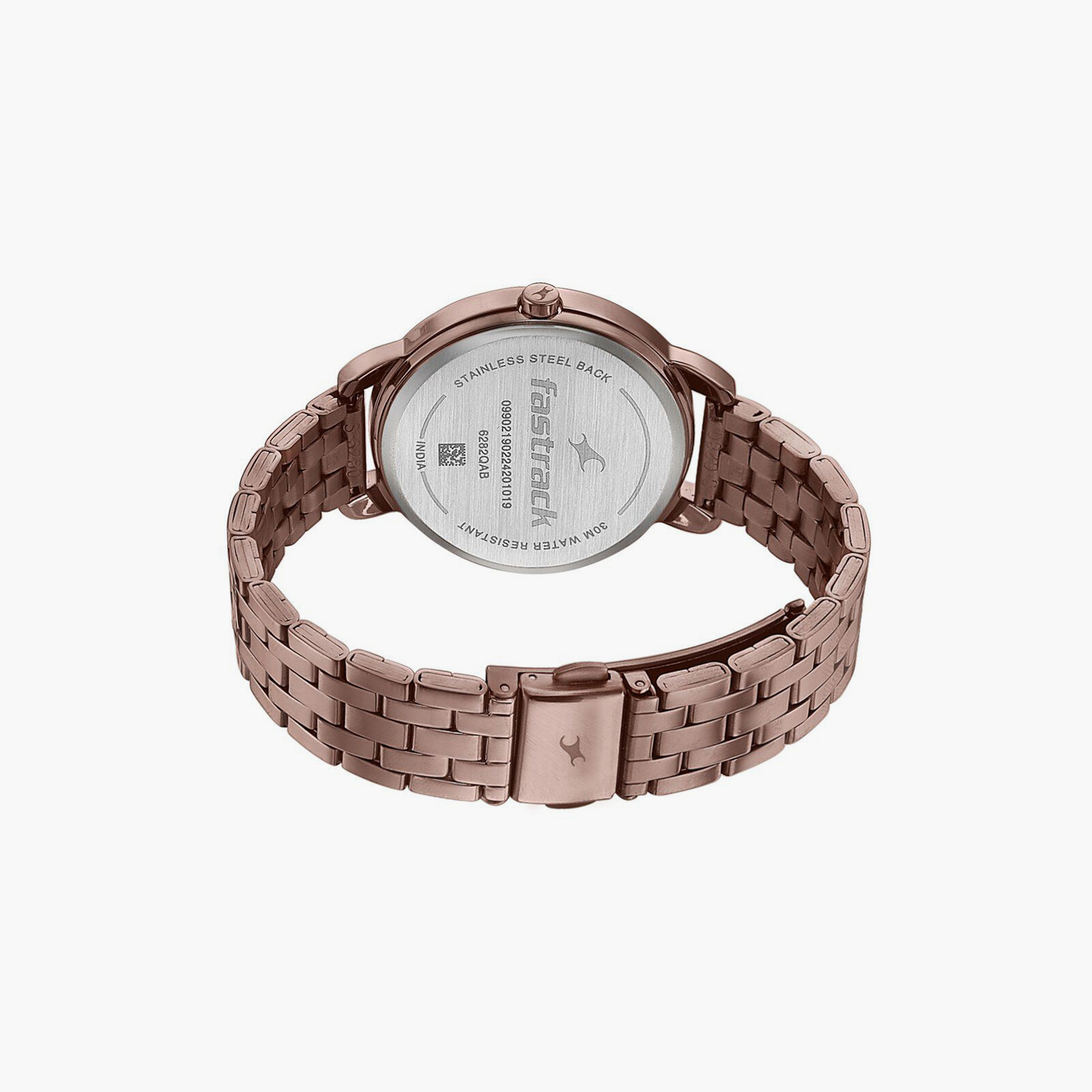 Fastrack Women's 35 MM Brown Analog Stainless Steel Watch | 6282QM01-women-watchesandjewellery-watches-image-3