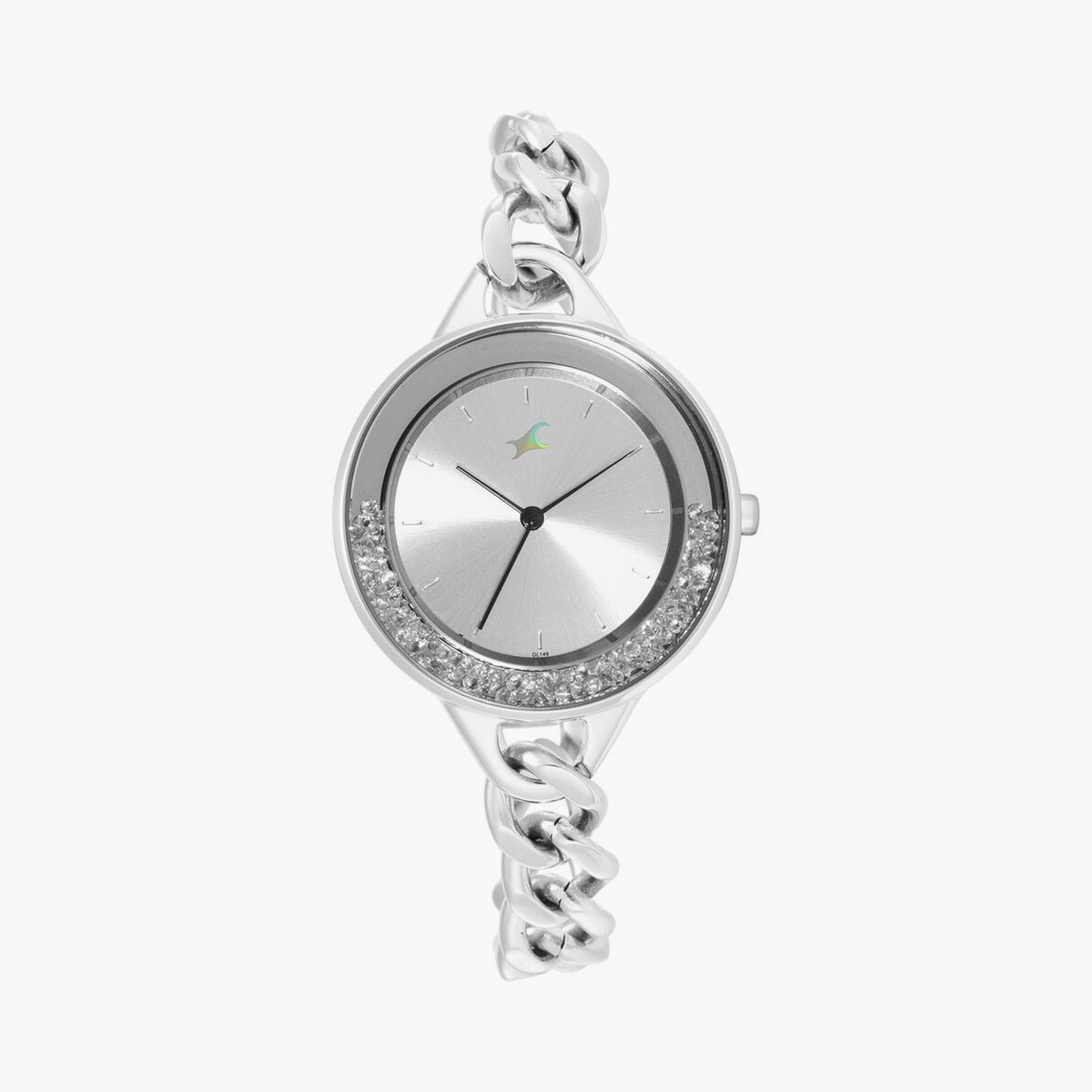 ساعة يد نسائية فاستراك بقطر 34 مم أنالوج فضية ستانلس ستيل | 68026SM01-women-watchesandjewellery-watches-image-4