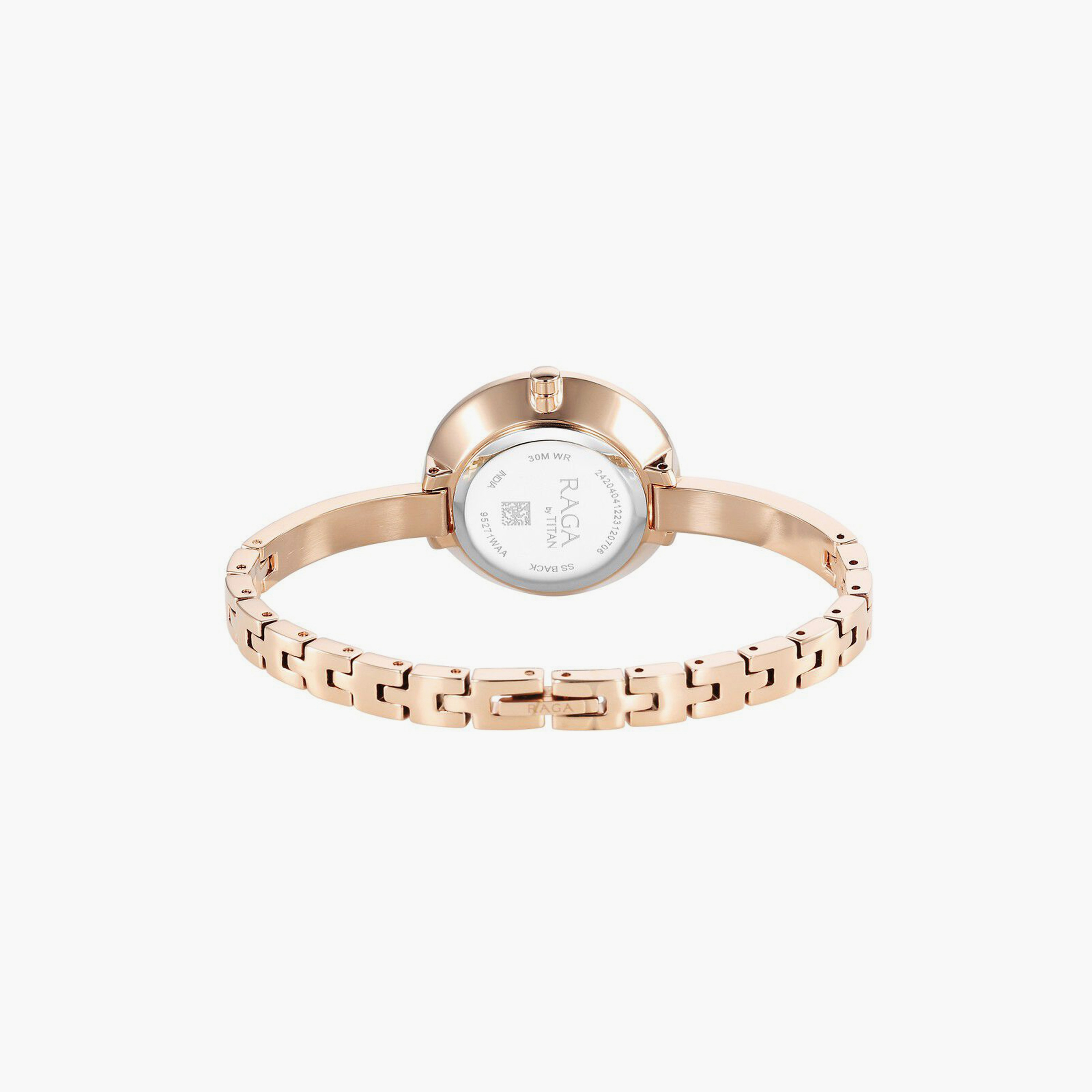 ساعة يد نسائية تيتان بقطر 30 مم أنالوج ذهبية وردية ستانلس ستيل | 95271WM01-women-watchesandjewellery-watches-image-3