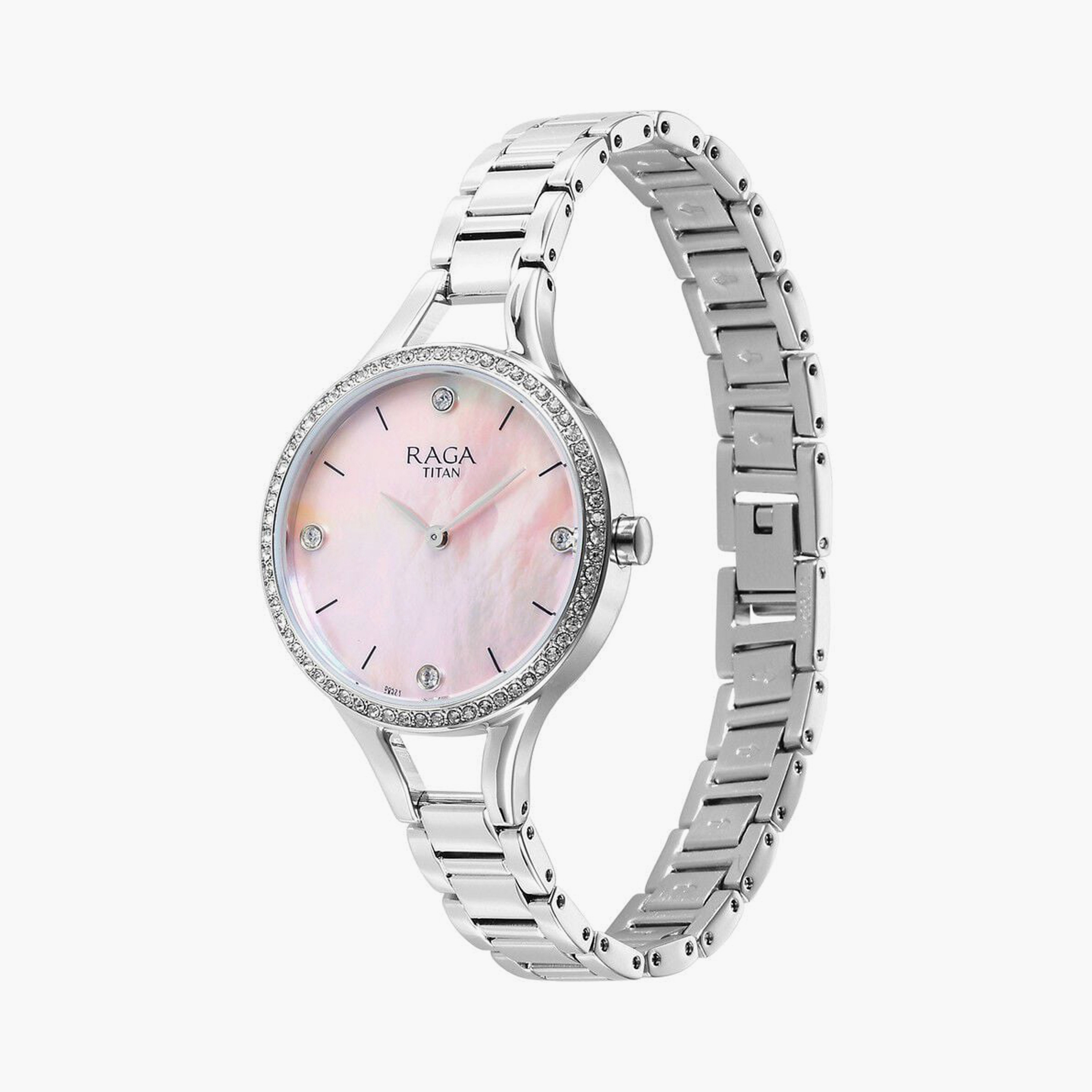 Titan Women's 30 MM Silver Analog Stainless Steel Watch | 95275SM01-women-watchesandjewellery-watches-image-2