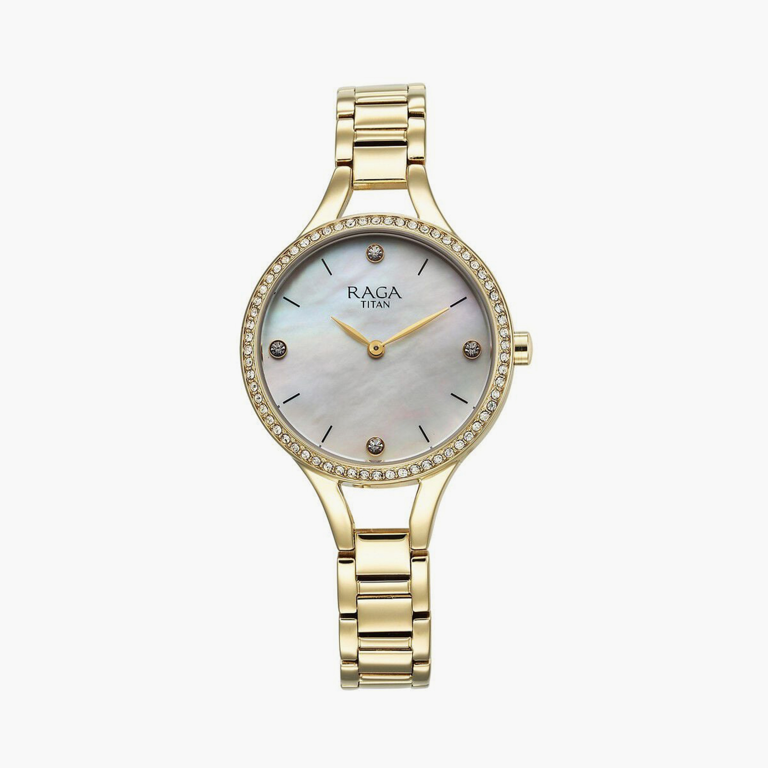 ساعة يد نسائية تيتان بقطر 30 مم أنالوج ذهبية ستانلس ستيل | 95275YM01-women-watchesandjewellery-watches-image-1