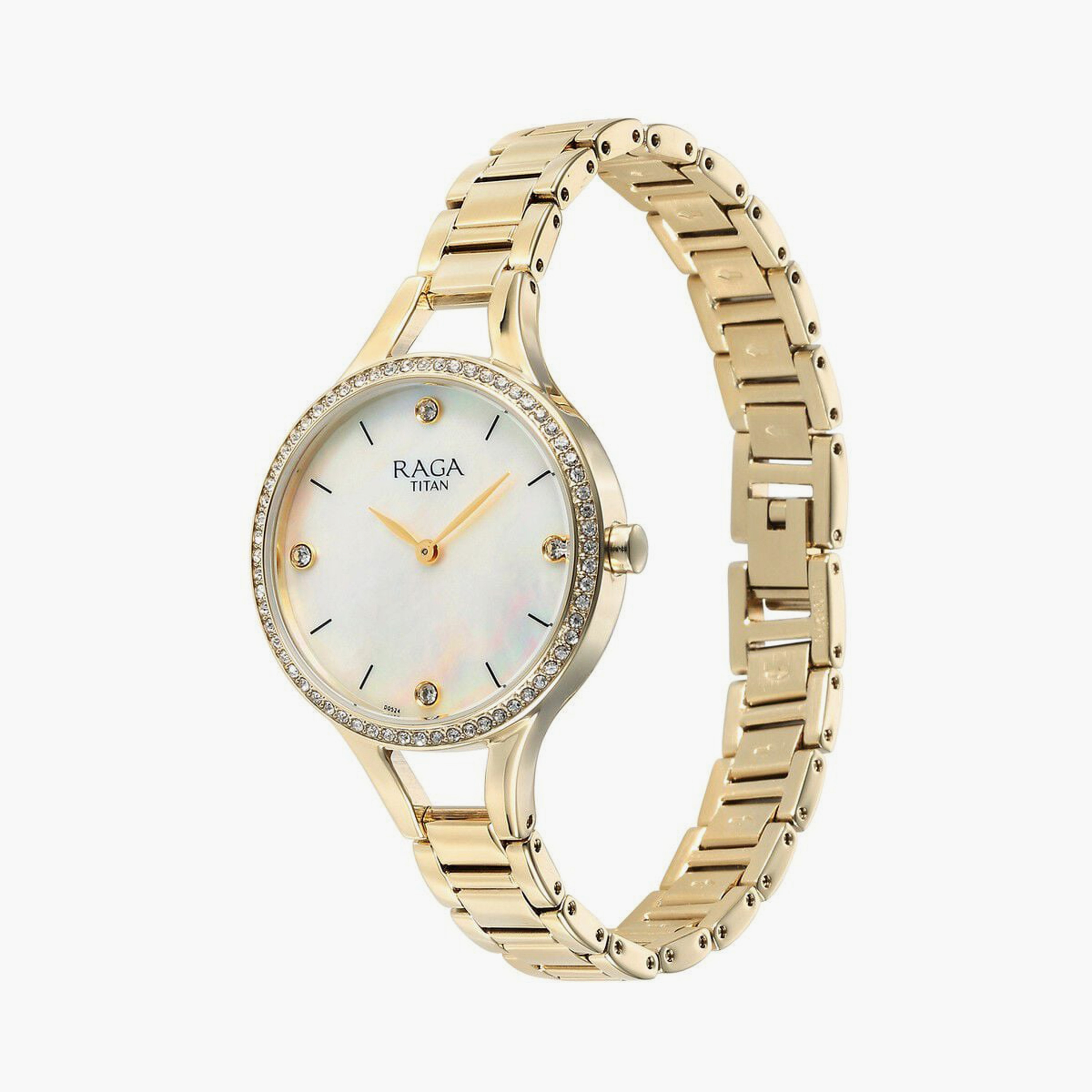 ساعة يد نسائية تيتان بقطر 30 مم أنالوج ذهبية ستانلس ستيل | 95275YM01-women-watchesandjewellery-watches-image-2