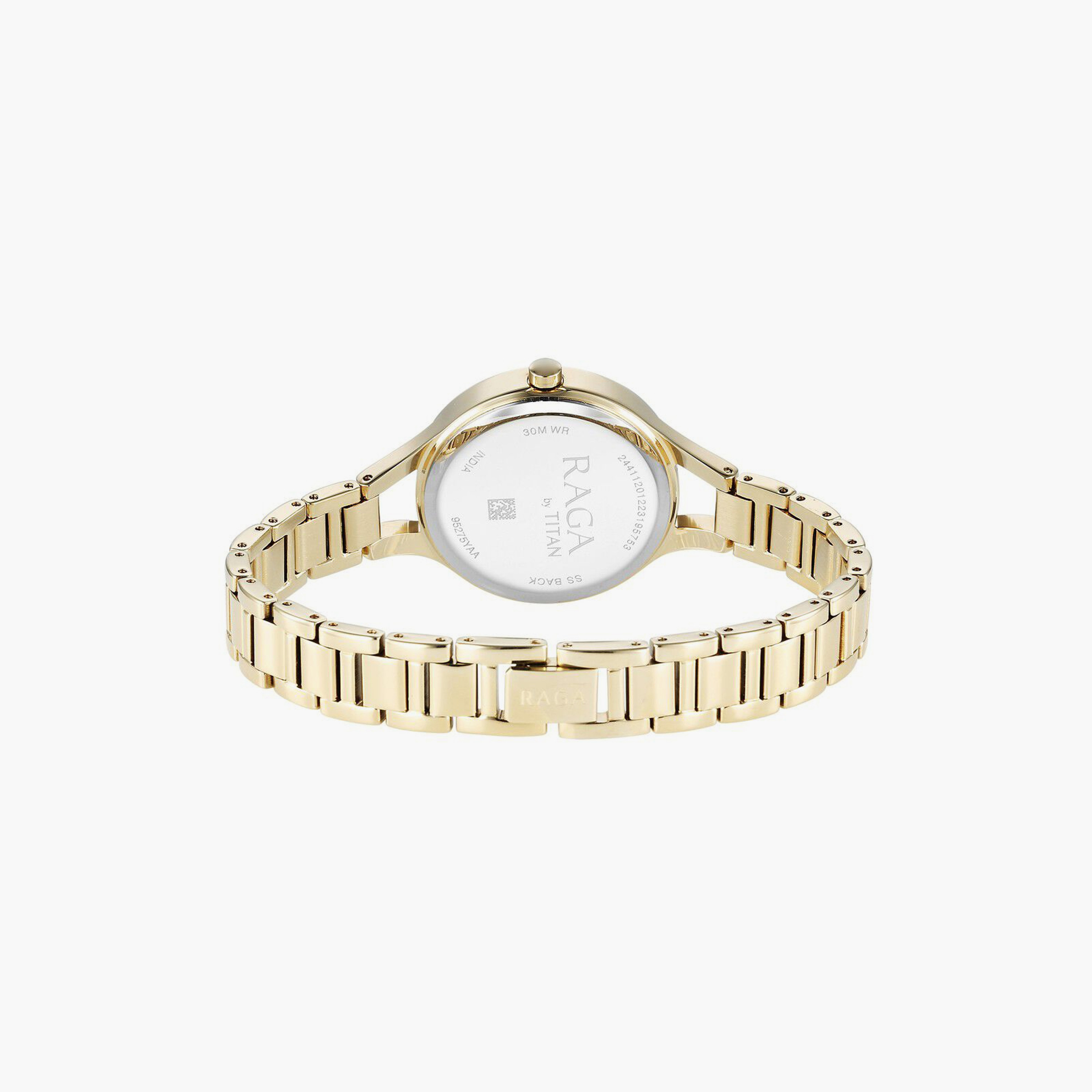 ساعة يد نسائية تيتان بقطر 30 مم أنالوج ذهبية ستانلس ستيل | 95275YM01-women-watchesandjewellery-watches-image-3