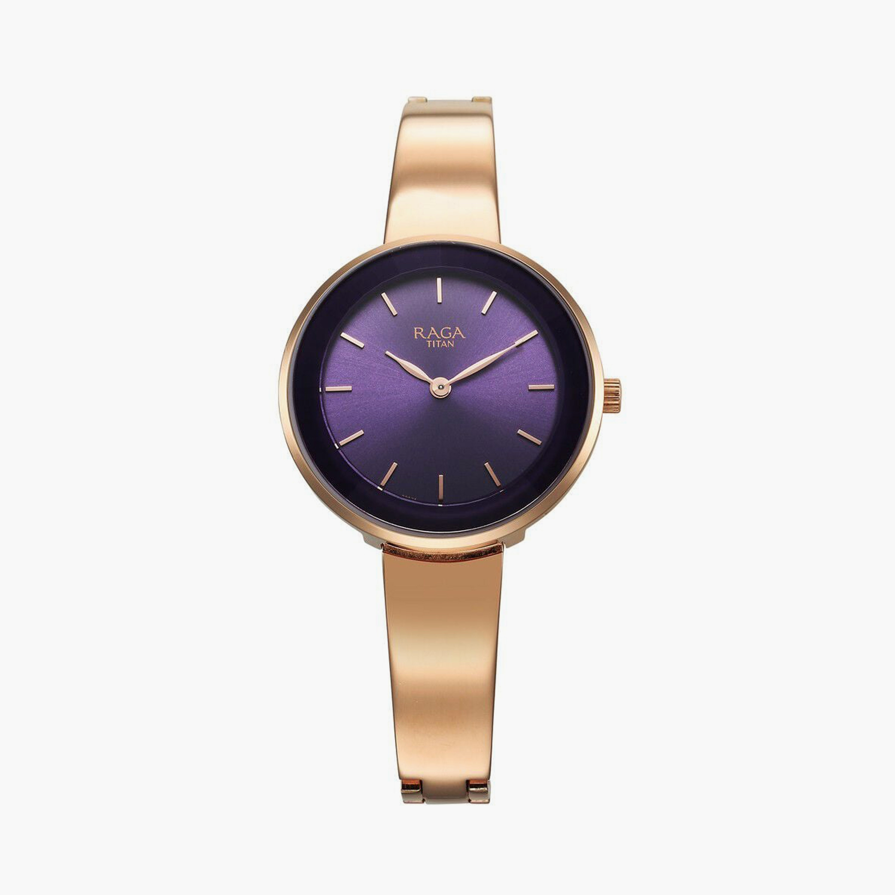 ساعة يد نسائية تيتان بقطر 32 مم أنالوج ذهبية وردية ستانلس ستيل | 95276WM01-women-watchesandjewellery-watches-image-1