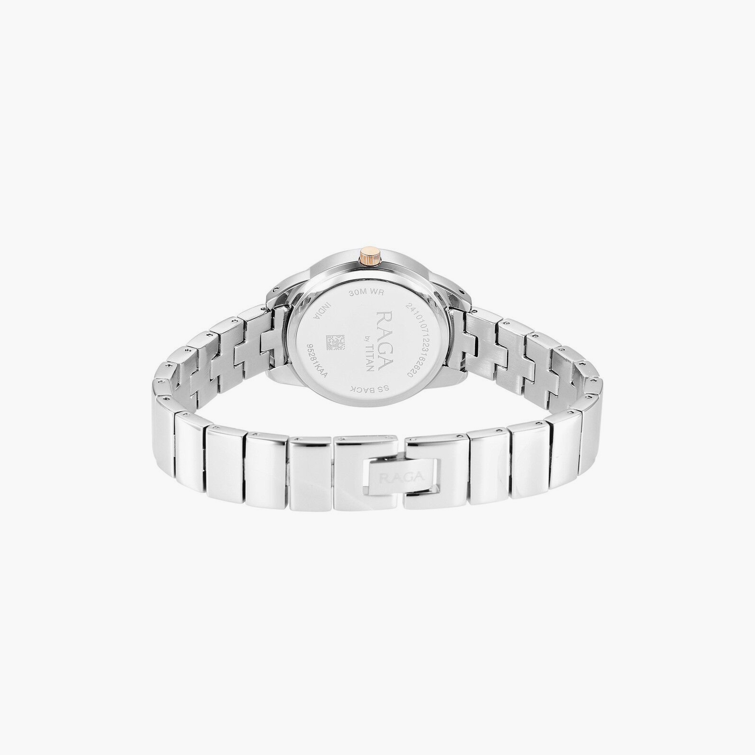 ساعة يد نسائية تيتان بقطر 27 مم أنالوج فضية وذهبية ستانلس ستيل | 95281KM01-women-watchesandjewellery-watches-image-3