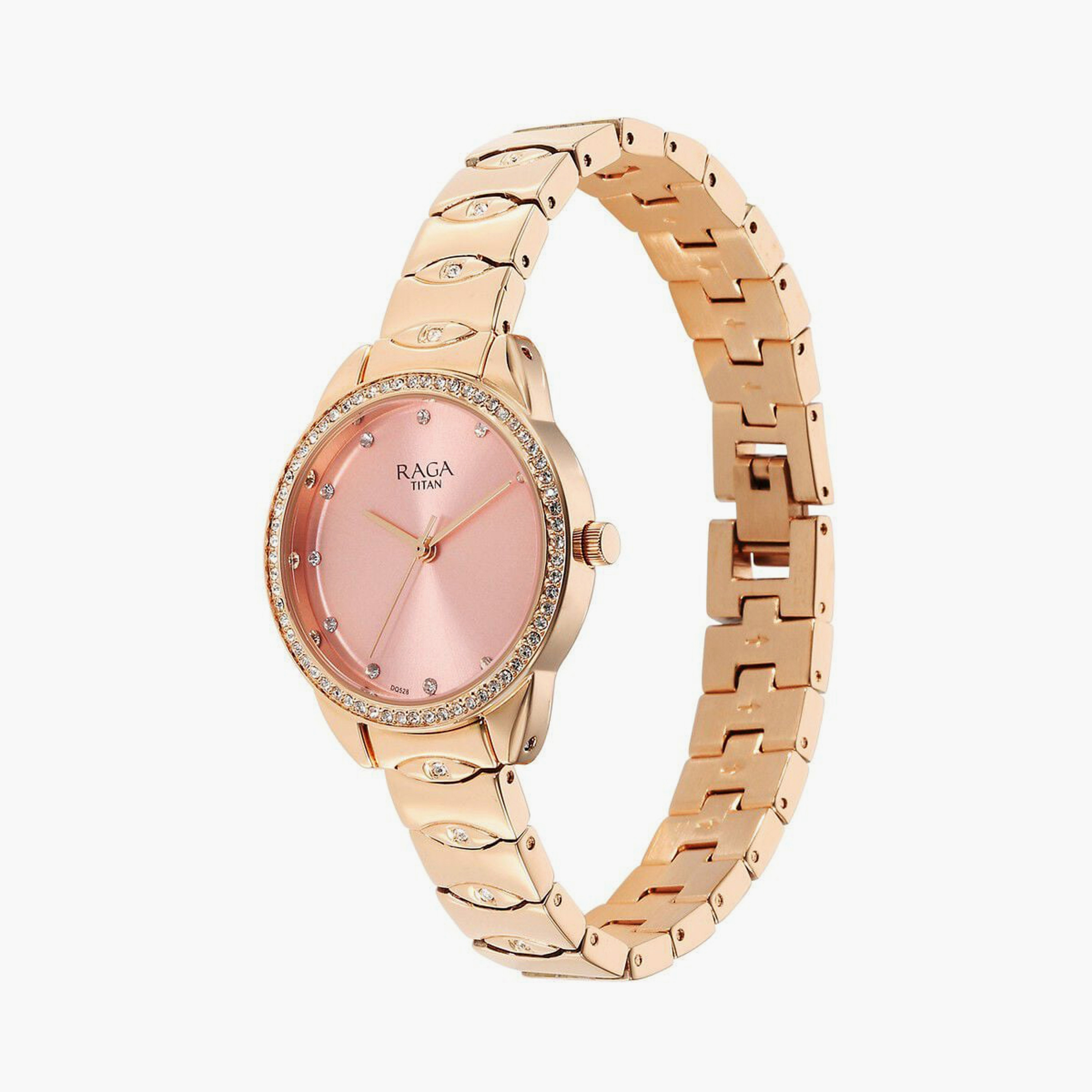 ساعة يد نسائية تيتان بقطر 27 مم أنالوج ذهبية وردية ستانلس ستيل | 95281WM01-women-watchesandjewellery-watches-image-2