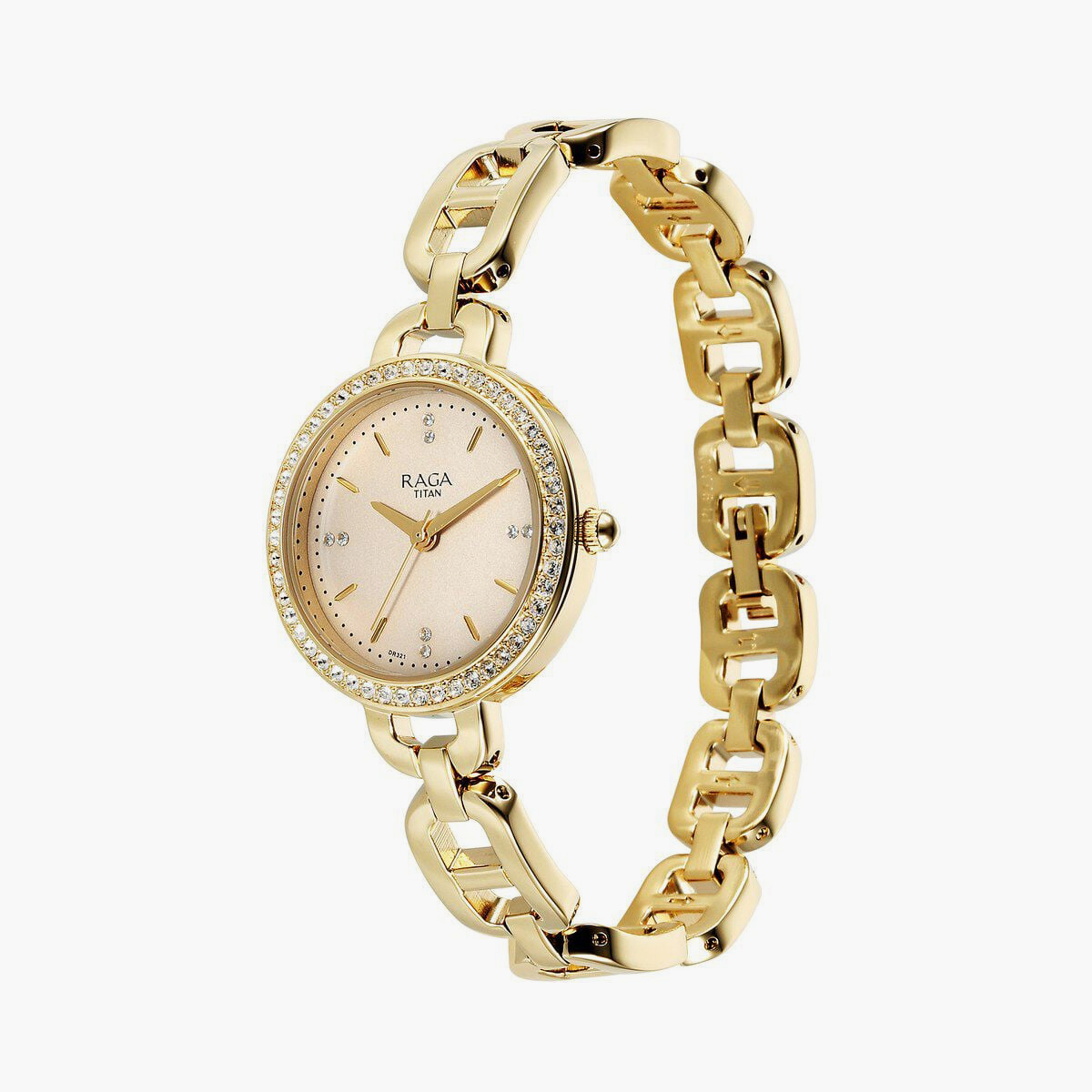 ساعة يد نسائية تيتان بقطر 30 مم أنالوج ذهبية وردية ستانلس ستيل | 95305WM01-women-watchesandjewellery-watches-image-2