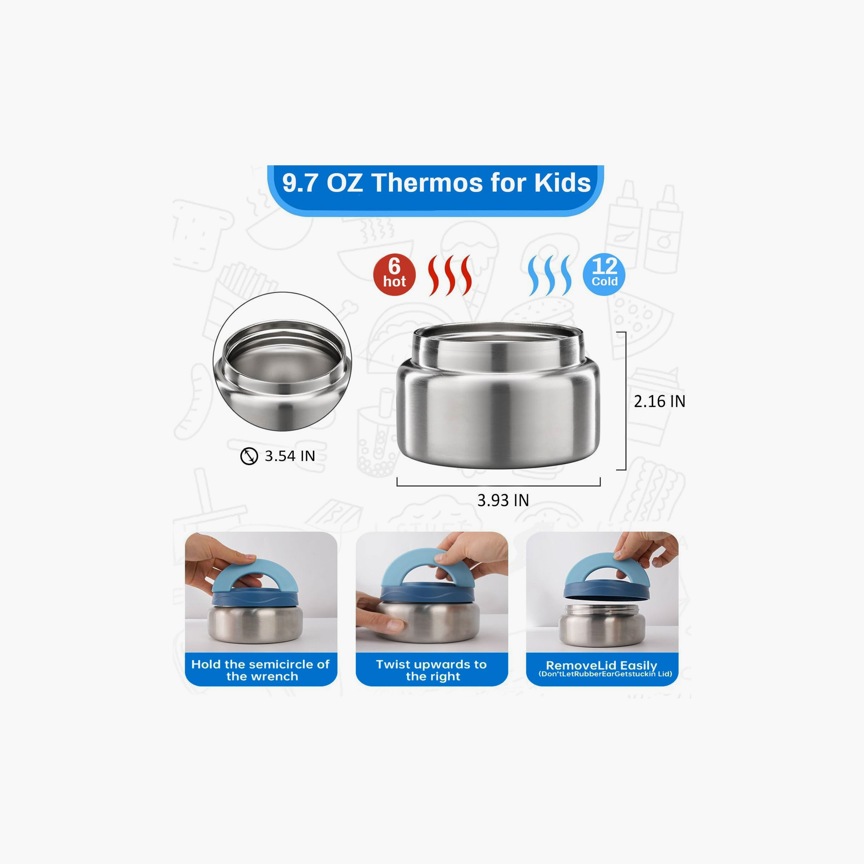 مجموعة صناديق غداء مطبوعة خالية من مادة BPA من سناك أتاك - أزرق-school-lunchessentials-lunchboxes-image-6
