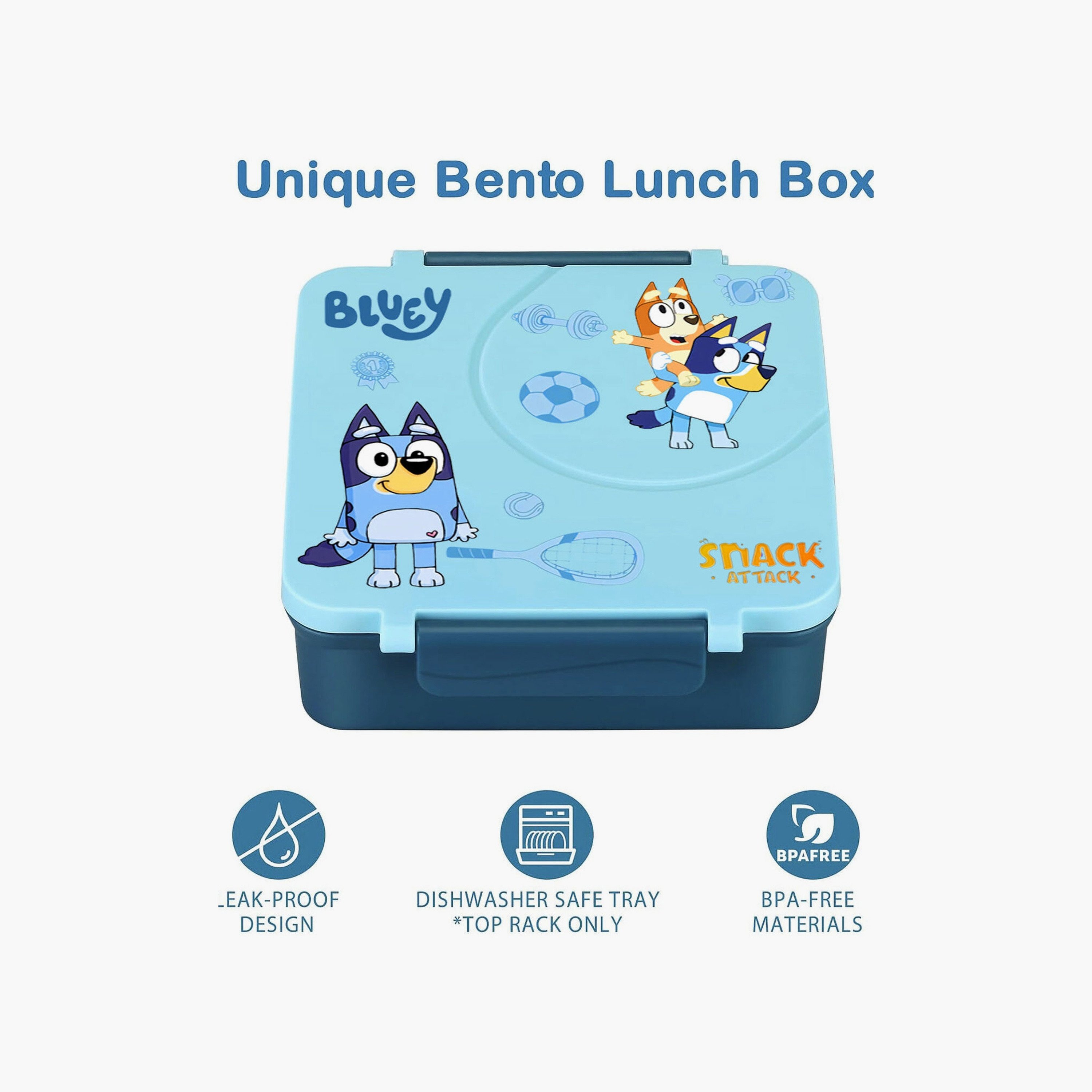 مجموعة صناديق غداء مطبوعة خالية من مادة BPA من سناك أتاك - أزرق-school-lunchessentials-lunchboxes-image-7
