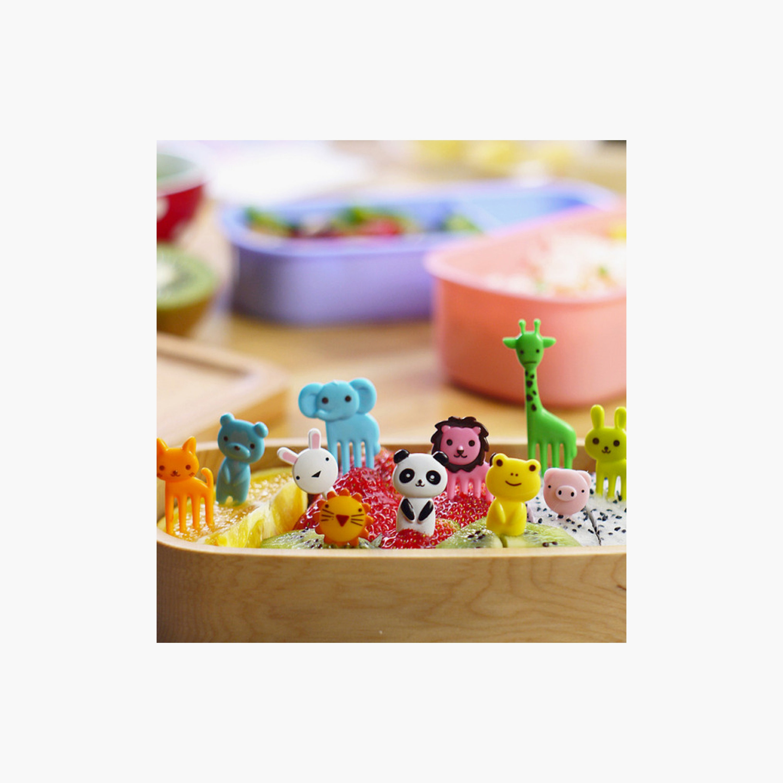 أعواد طعام خالية من مادة BPA من سناك أتاك، 10 قطع - متعددة الألوان-school-lunchessentials-lunchboxes-image-4