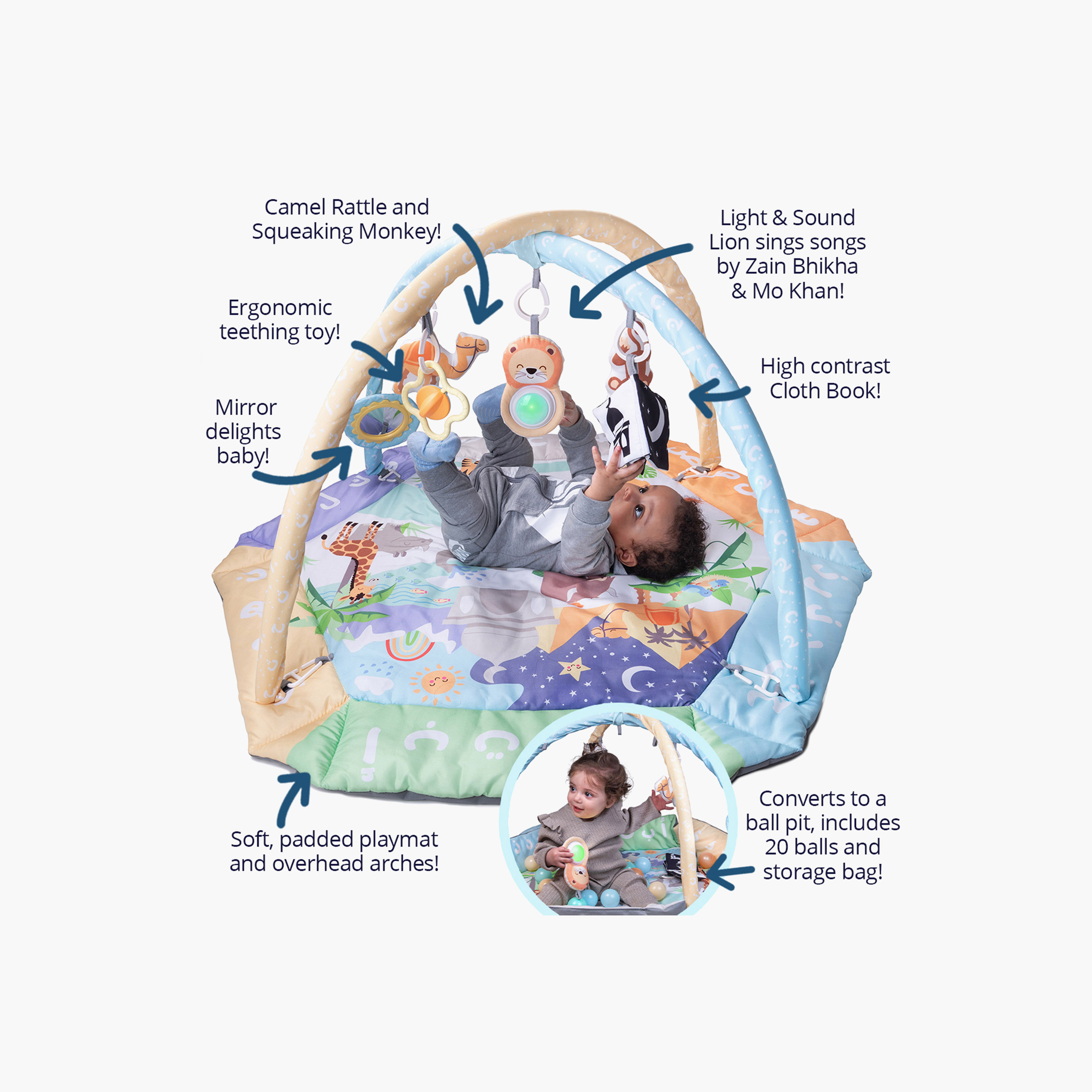 سجادة لعب ومركز أنشطة 5 في 1 بنمط الحروف العربية من ديسي دول-baby-infantactivity-playgyms-image-6