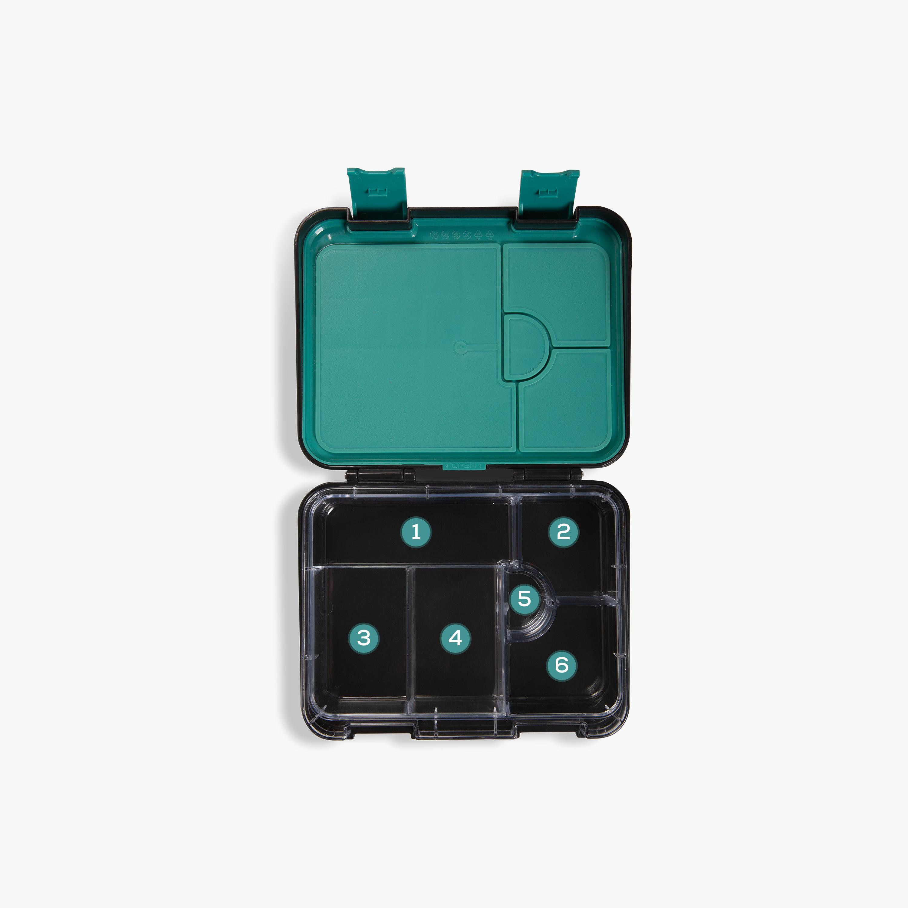 Eazy Kids 6 & 4 Convertible Bento Lunch Box with Accessories - 1160 ml - Gamer - Black-school-lunchessentials-lunchboxes-image-10