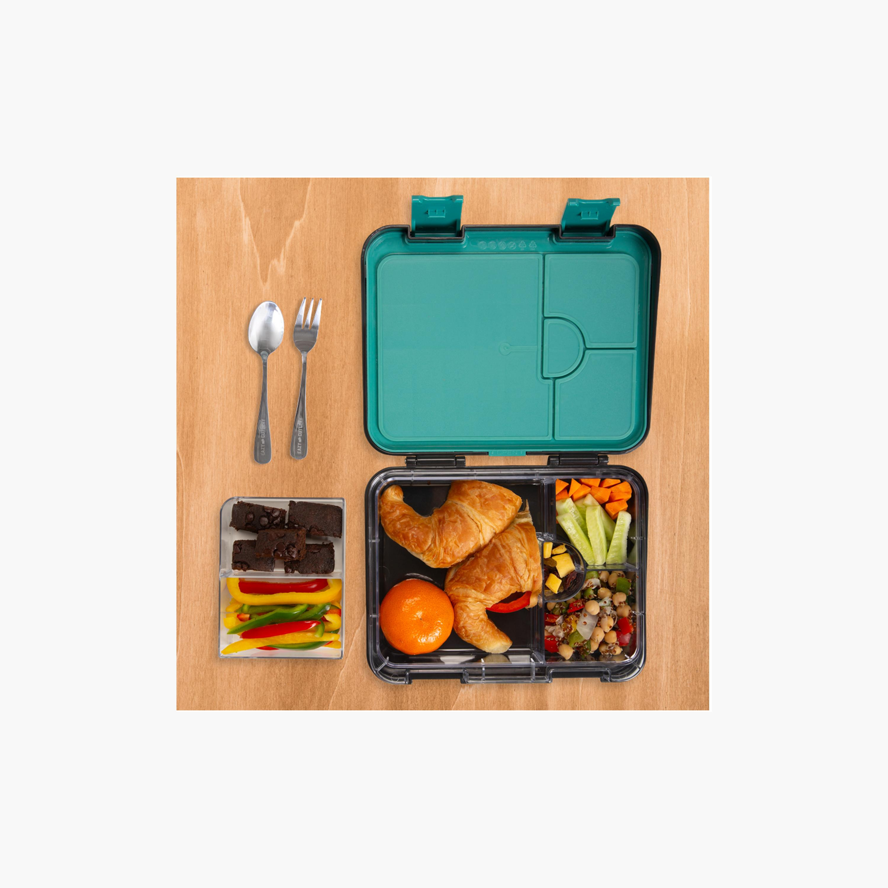 Eazy Kids 6 & 4 Convertible Bento Lunch Box with Accessories - 1160 ml - Gamer - Black-school-lunchessentials-lunchboxes-image-13