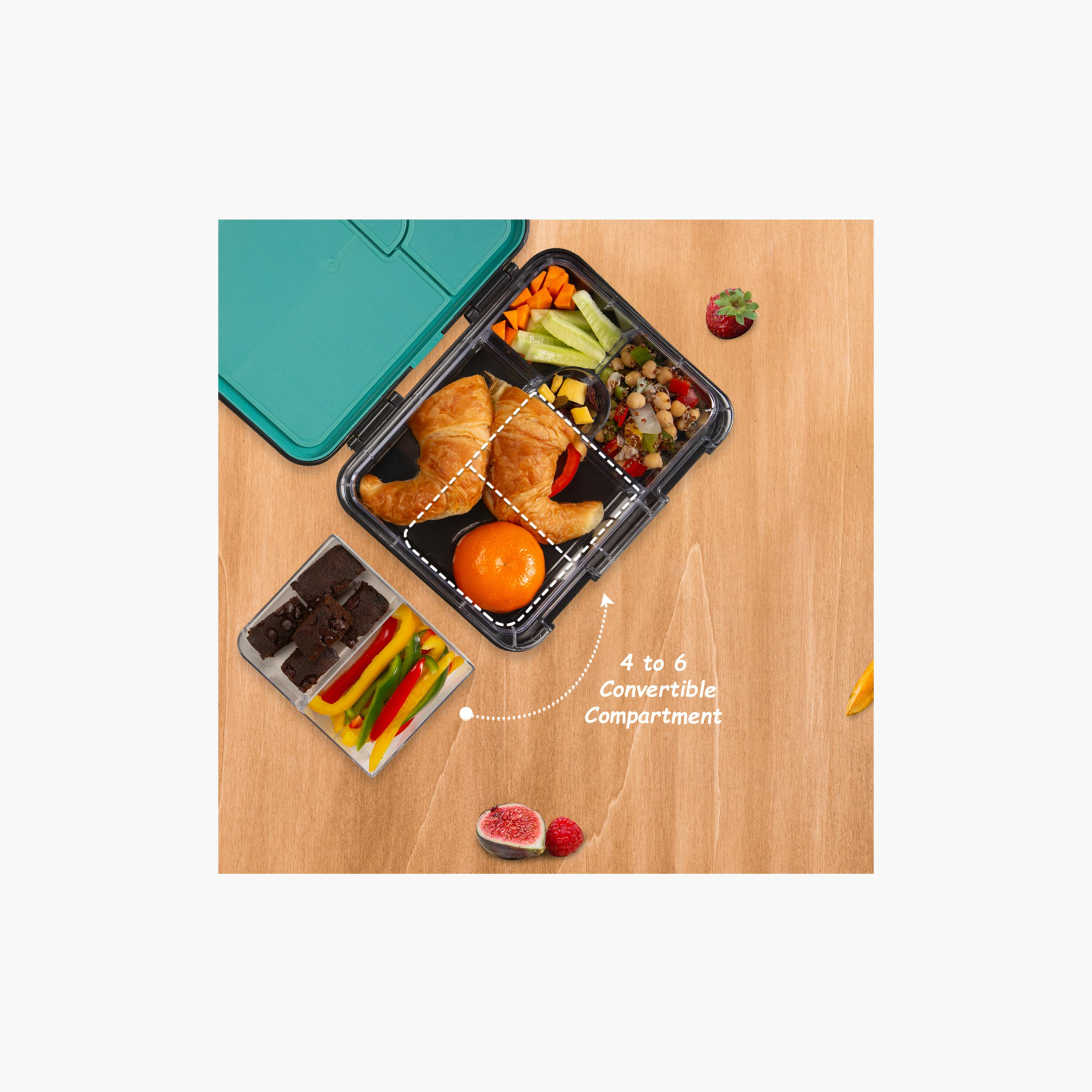 Eazy Kids 6 & 4 Convertible Bento Lunch Box with Accessories - 1160 ml - Gamer - Black-school-lunchessentials-lunchboxes-image-16