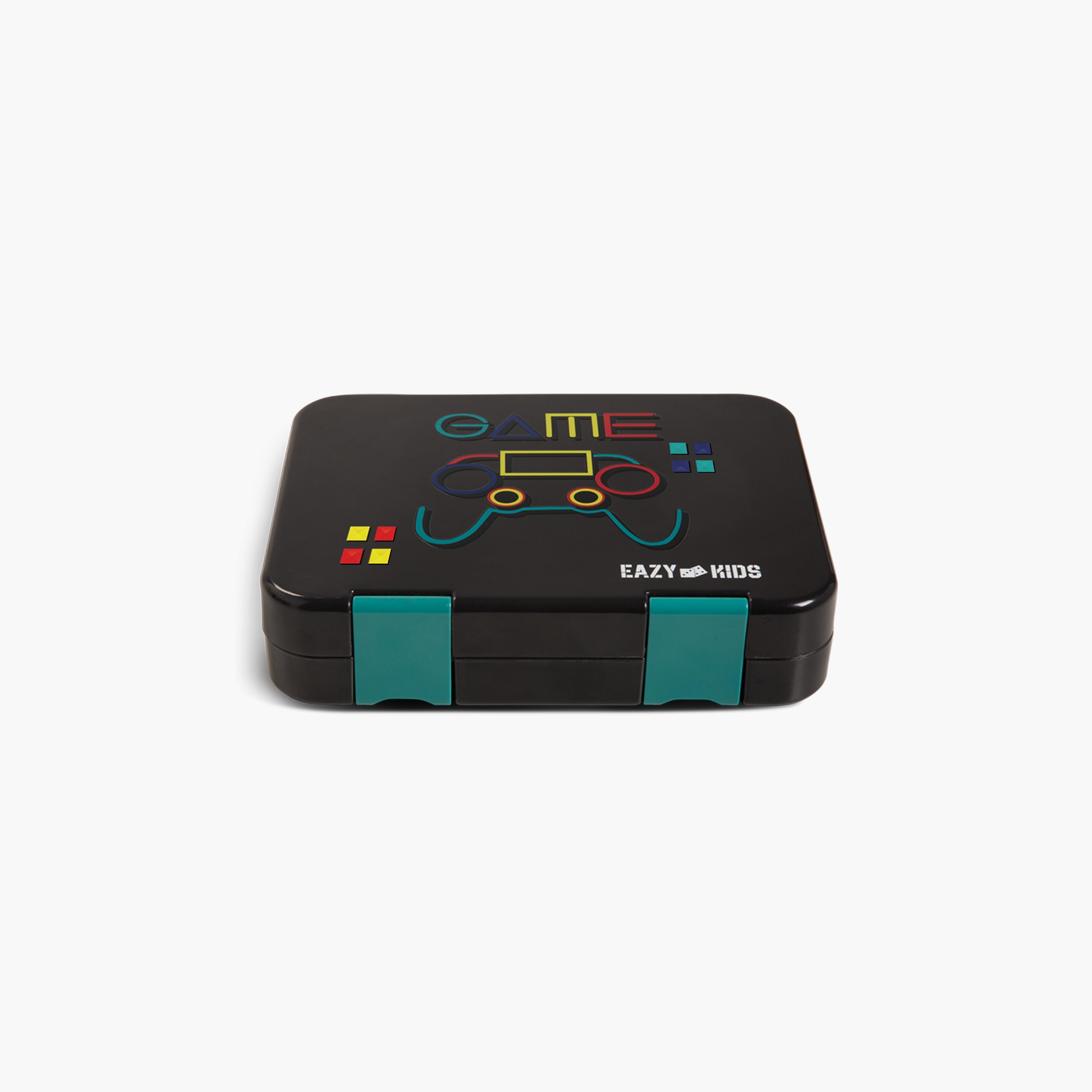 Eazy Kids 6 & 4 Convertible Bento Lunch Box with Accessories - 1160 ml - Gamer - Black-school-lunchessentials-lunchboxes-image-17