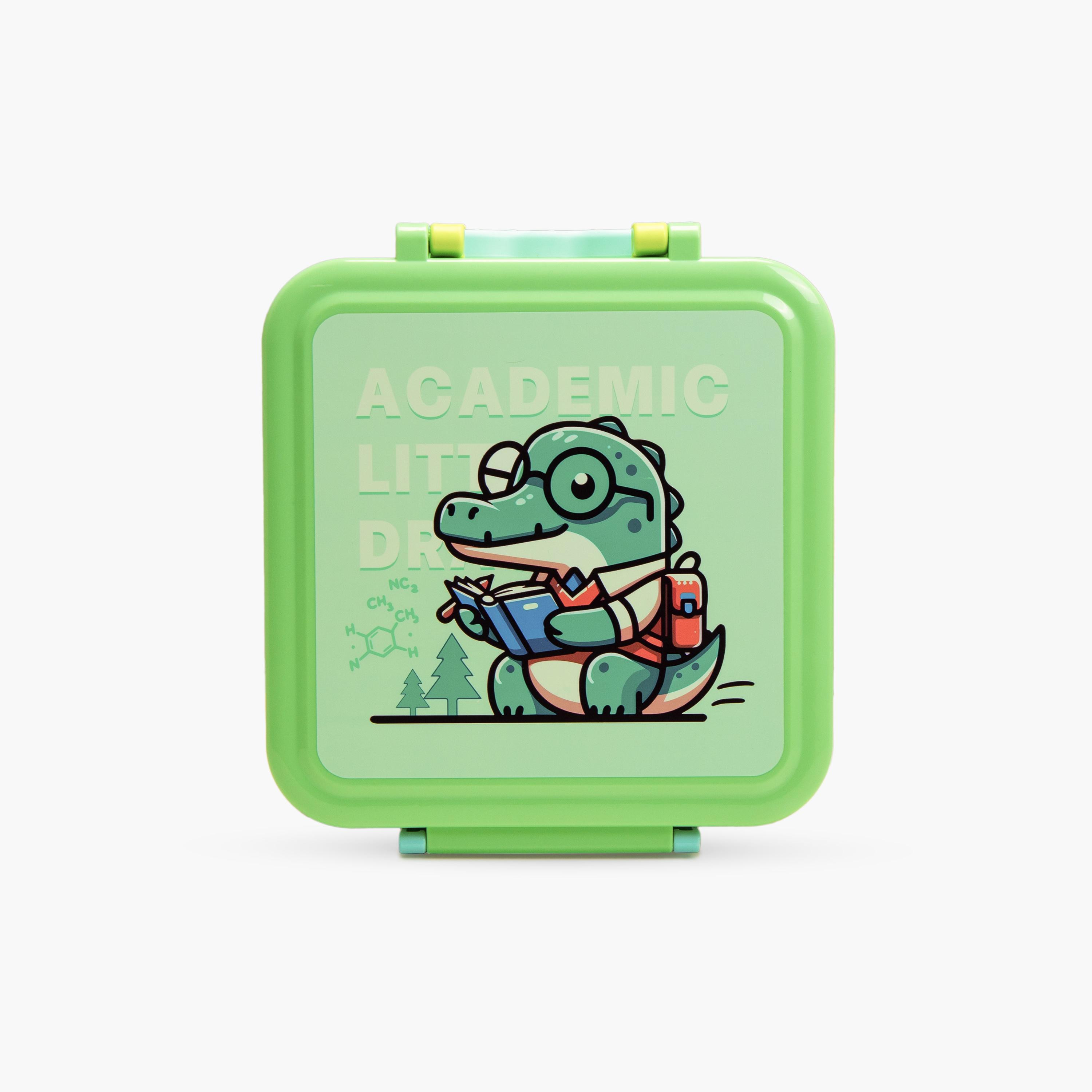 Nova Kids 3-Compartment Bento Lunch Box with Spoon, Fork & Jar - 1500 ml - Dino - Green-school-lunchessentials-lunchboxes-image-4