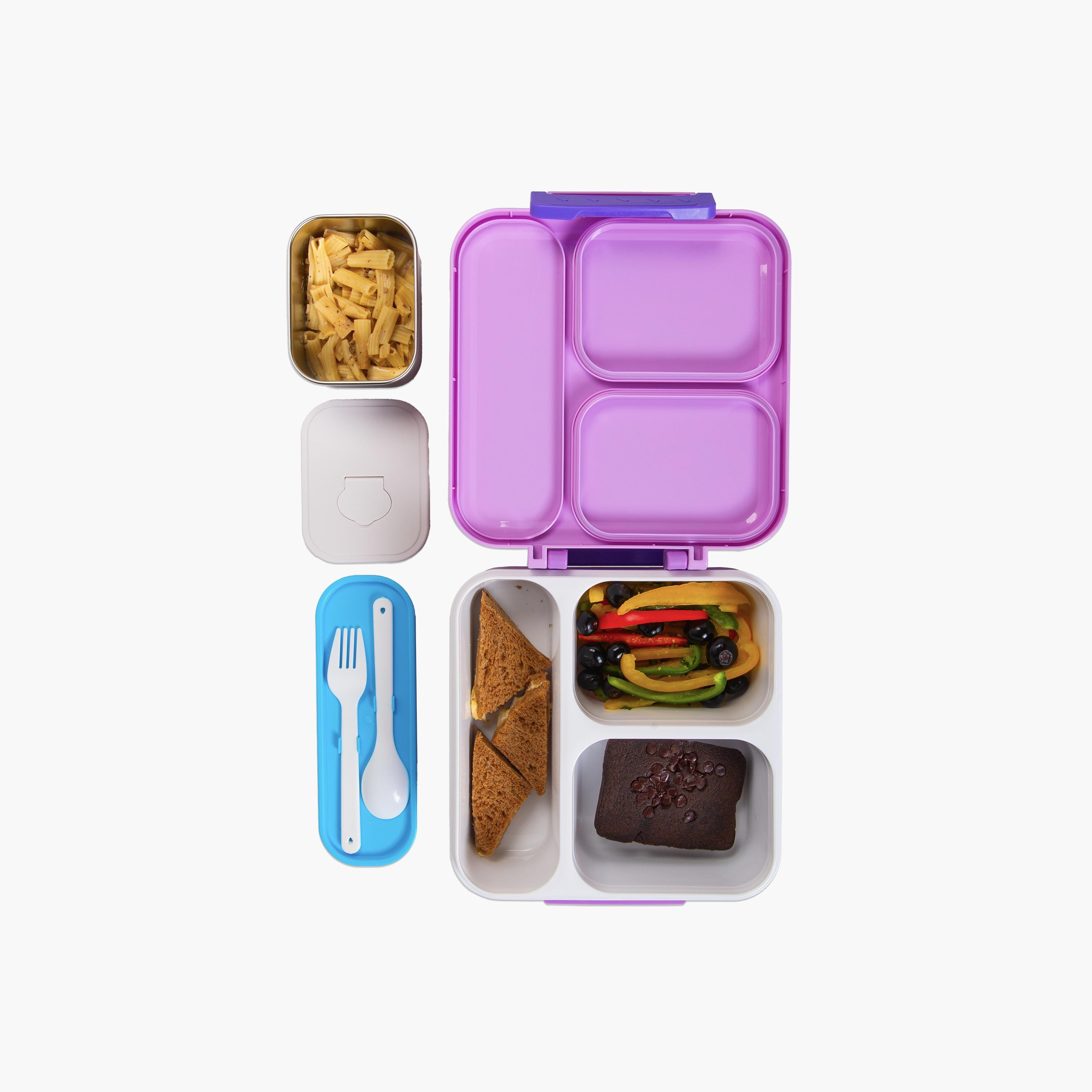 Nova Kids 3-Compartment Bento Lunch Box with Spoon, Fork & Jar - 1500 ml - Astronaut - Purple-school-lunchessentials-lunchboxes-image-10