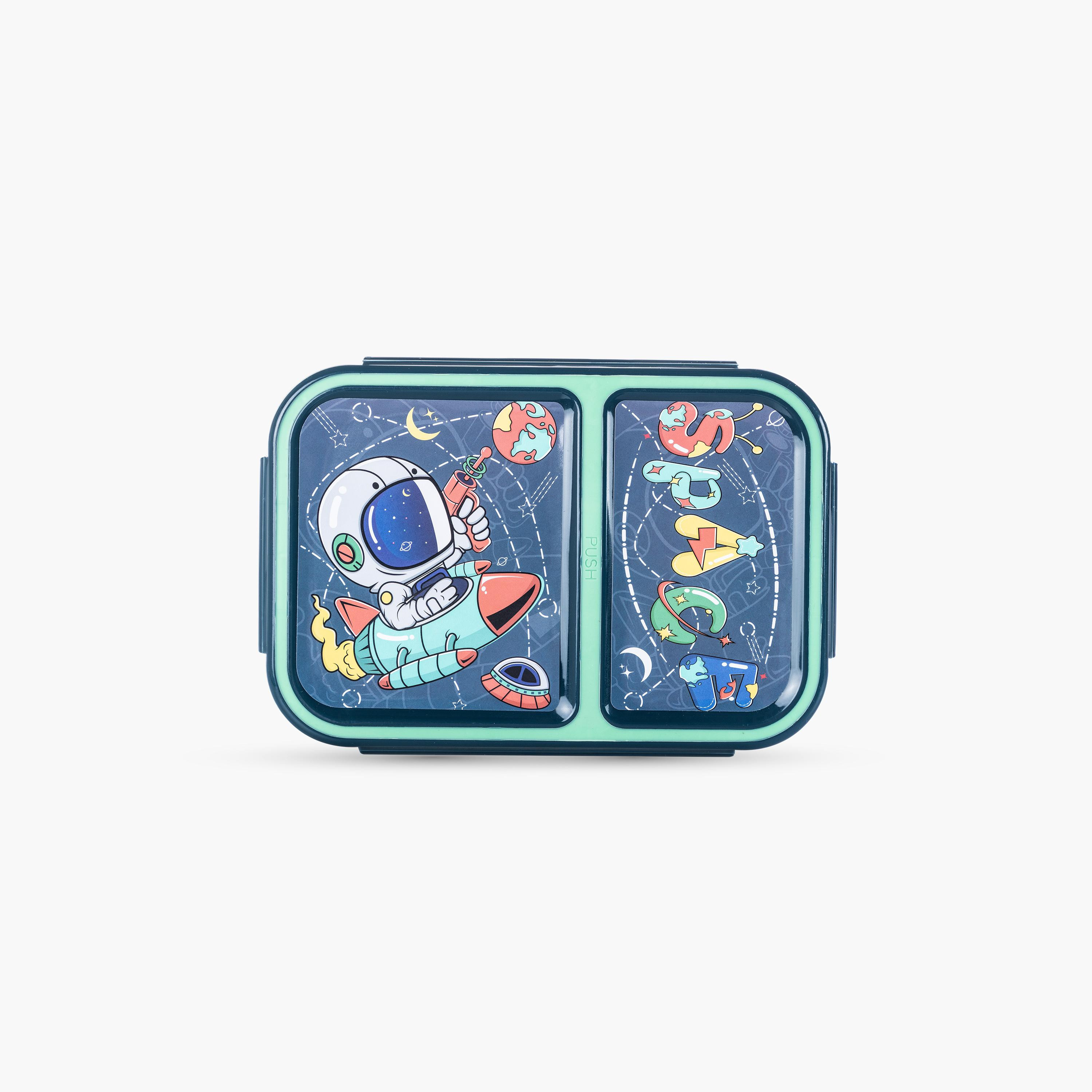 Nova Kids 2-Compartment Bento Lunch Box - 1300 ml - Astronaut - Green-school-lunchessentials-lunchboxes-image-2