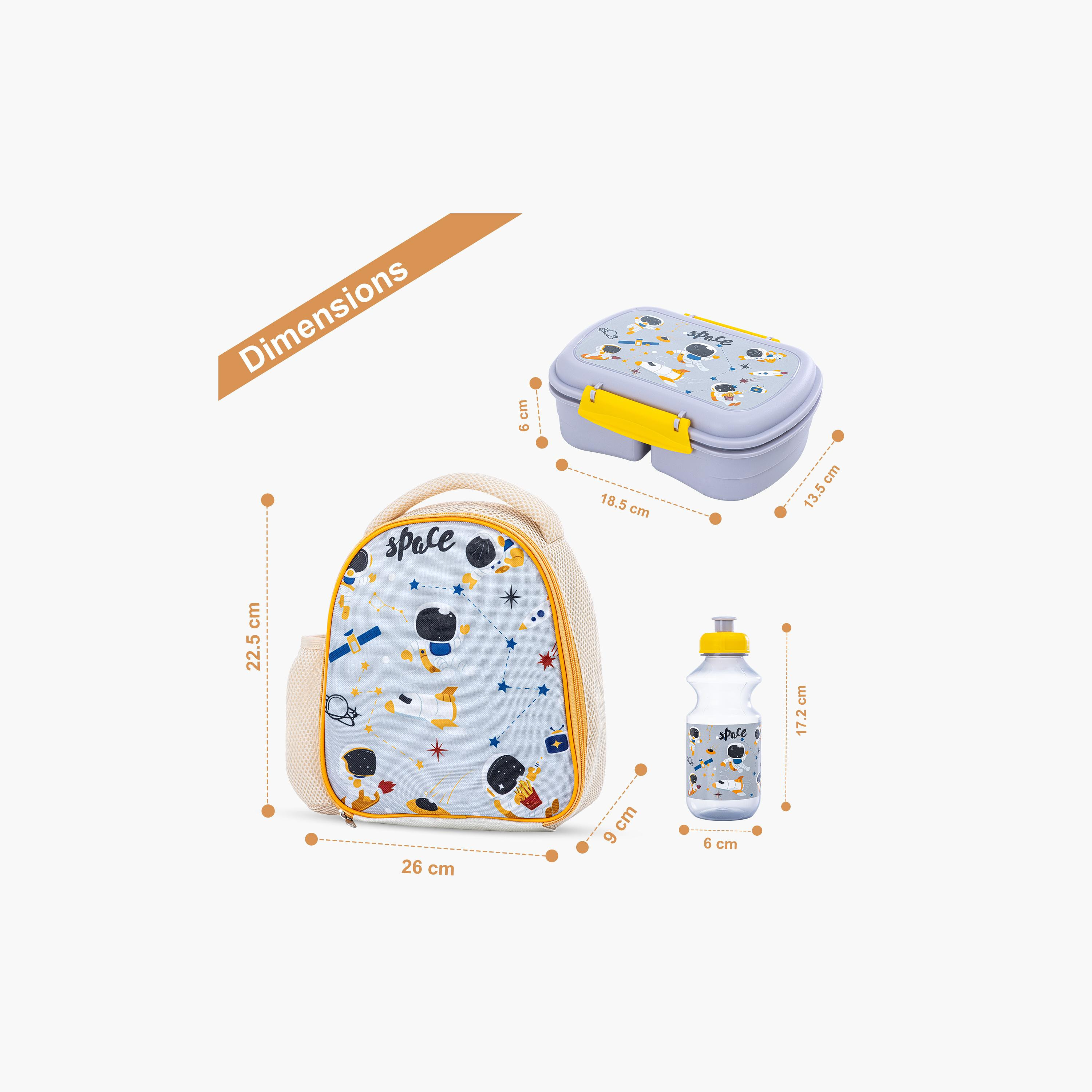 Nova Kids Lunch Bag with Lunch Box & Water Bottle - Astronauts - Yellow-school-lunchessentials-lunchbags-image-9