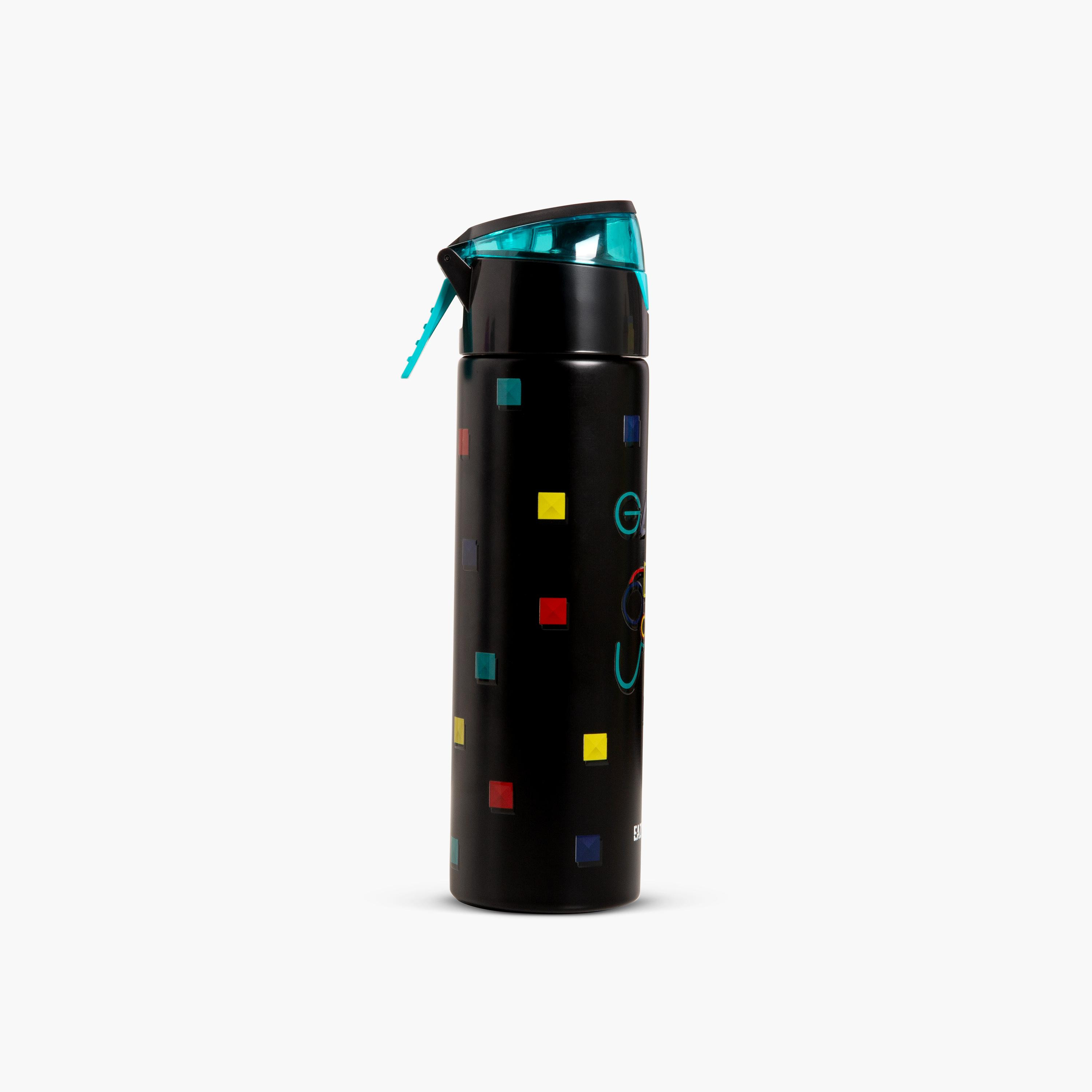 Eazy Kids Stainless Steel Insulated Water Bottle with Spray - 640 ml - Gamer - Black-school-waterbottles-image-10