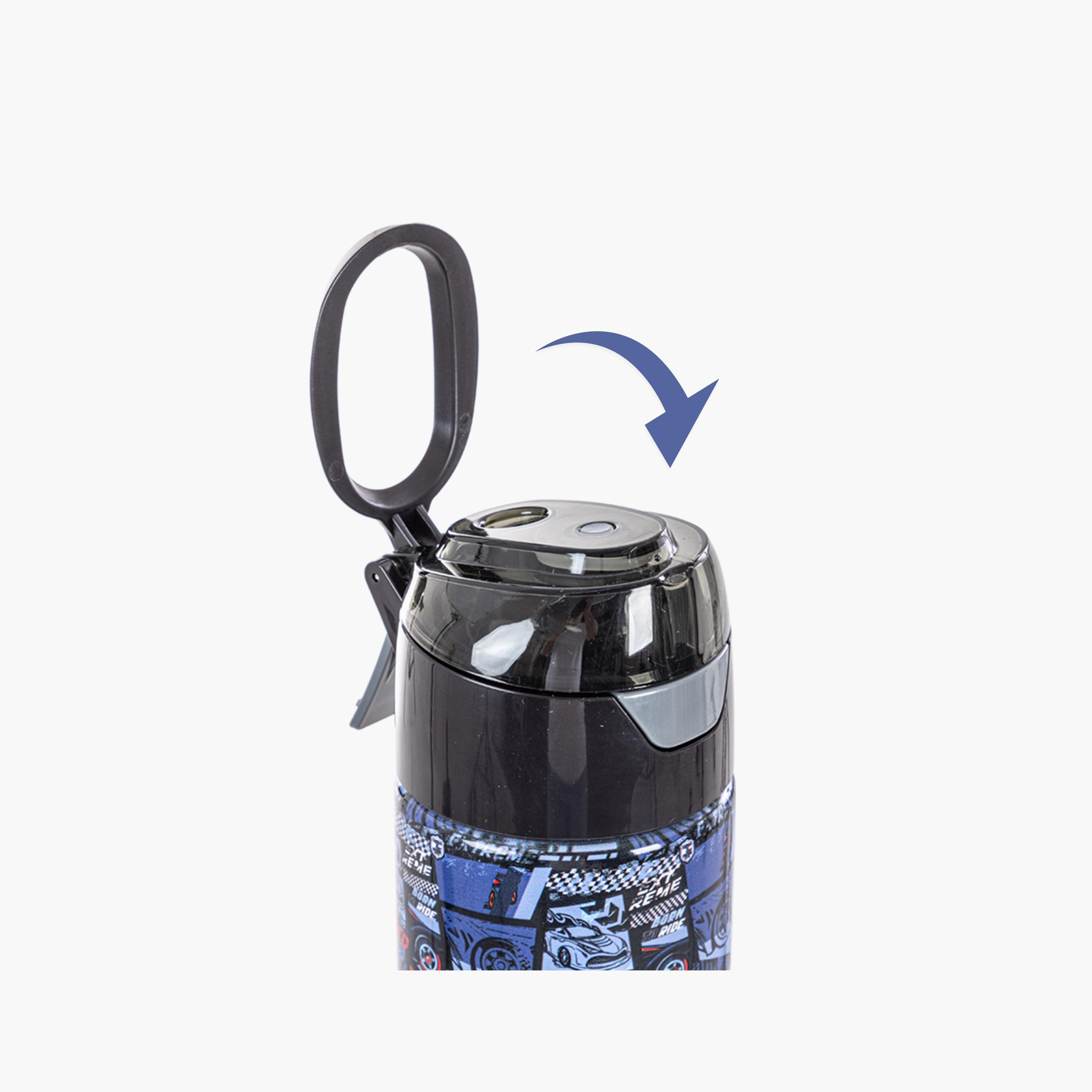 Eazy Kids Stainless Steel Insulated Water Bottle with Spray - 640 ml - T-Rex - Car Racing - Blue-school-waterbottles-image-15