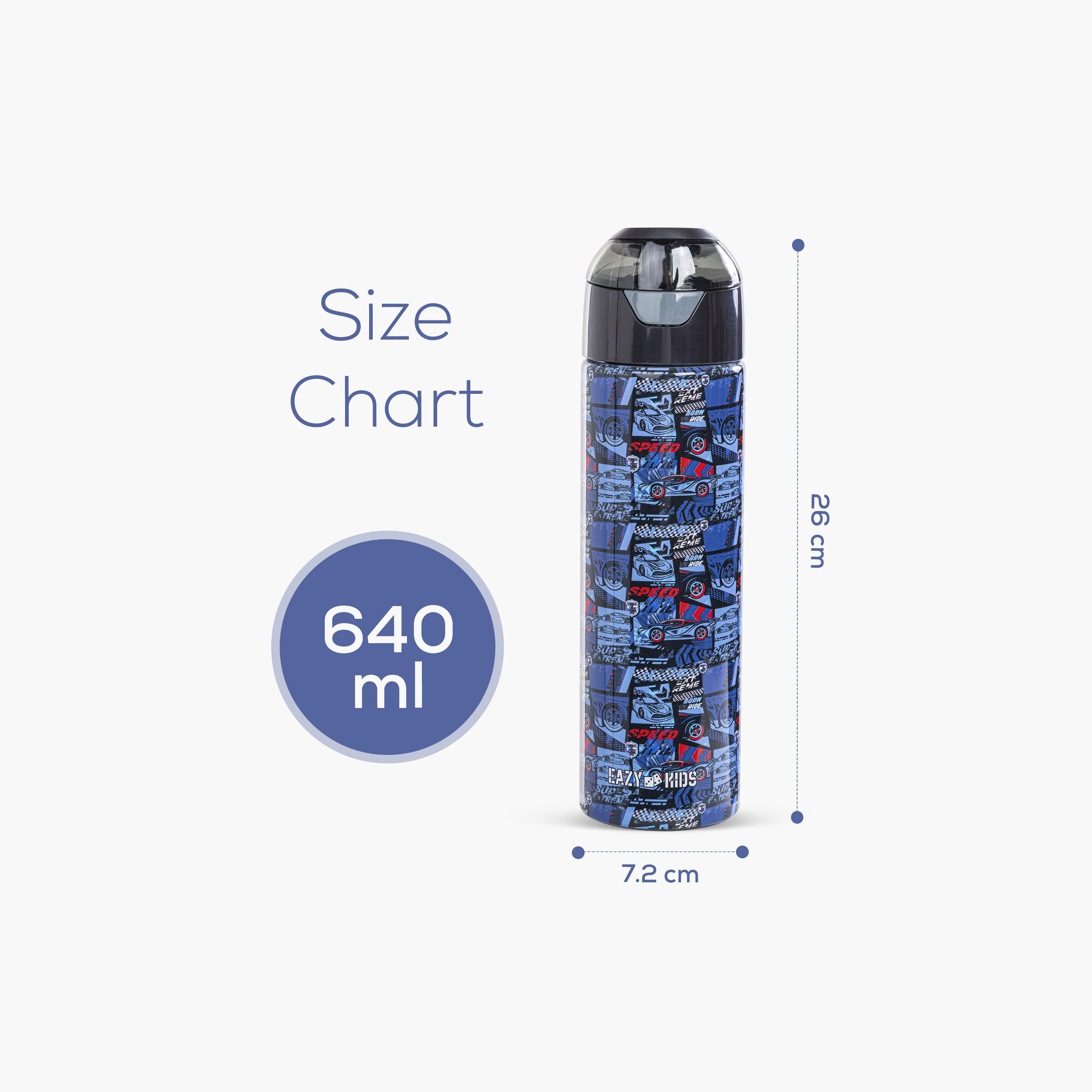 Eazy Kids Stainless Steel Insulated Water Bottle with Spray - 640 ml - T-Rex - Car Racing - Blue-school-waterbottles-image-8