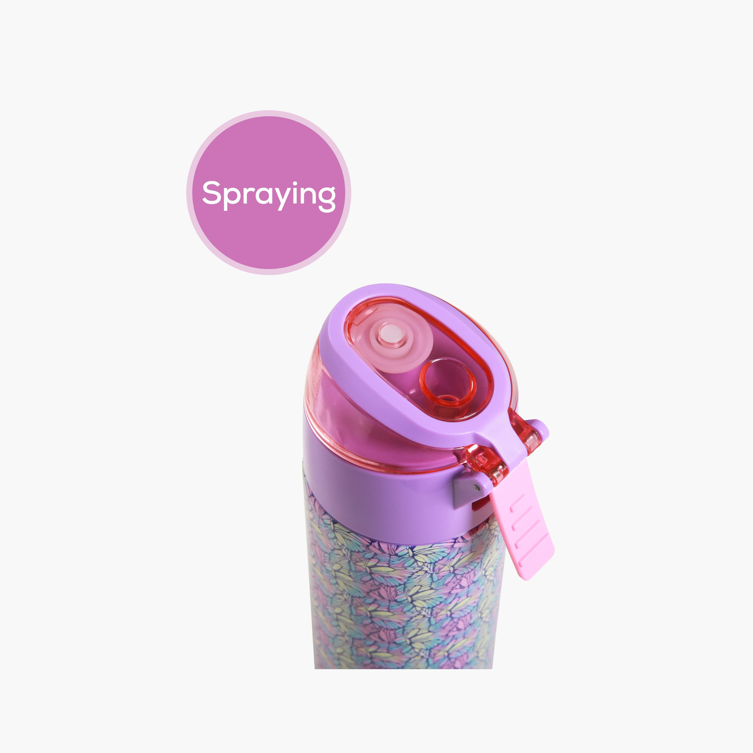 Eazy Kids Stainless Steel Insulated Water Bottle with Spray - 640 ml - Butterfly - Purple-school-waterbottles-image-13