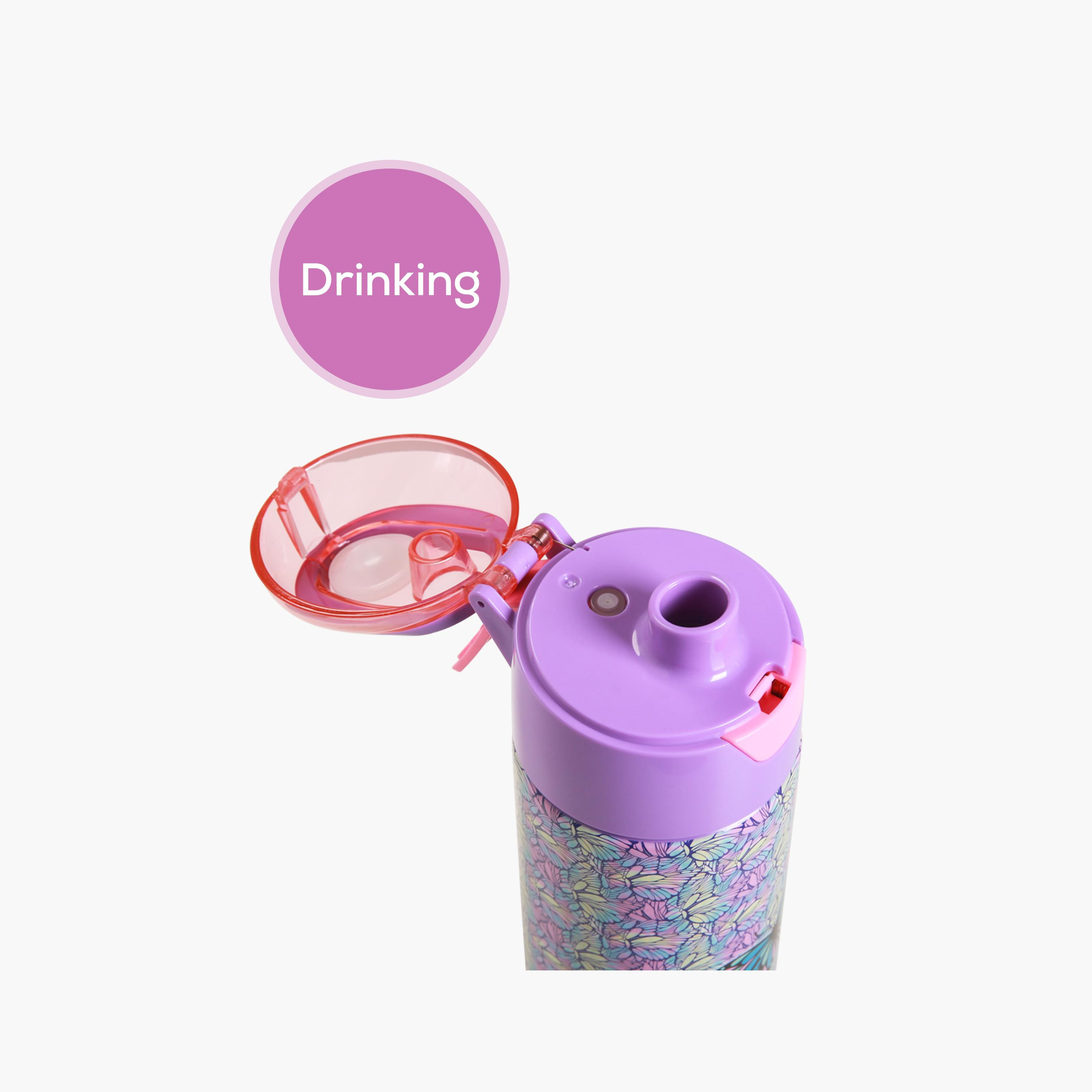 Eazy Kids Stainless Steel Insulated Water Bottle with Spray - 640 ml - Butterfly - Purple-school-waterbottles-image-14