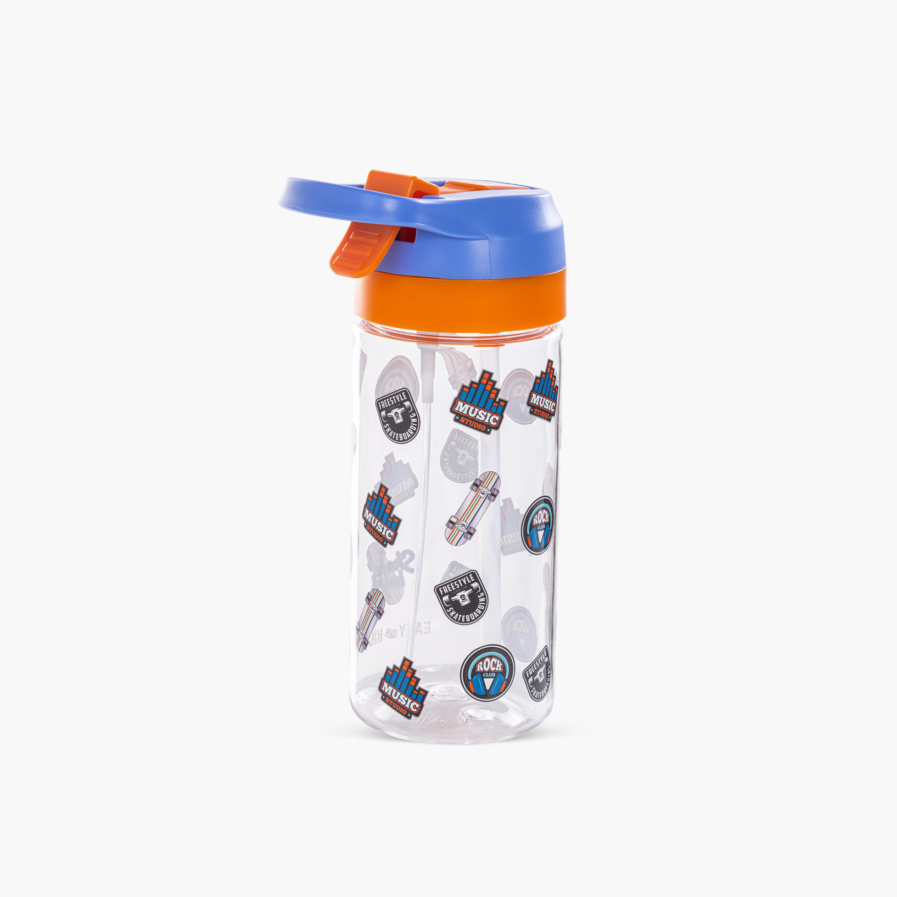 Eazy Kids Tritan Water Bottle with Spray - 500 ml - Skater - Blue-school-waterbottles-image-11