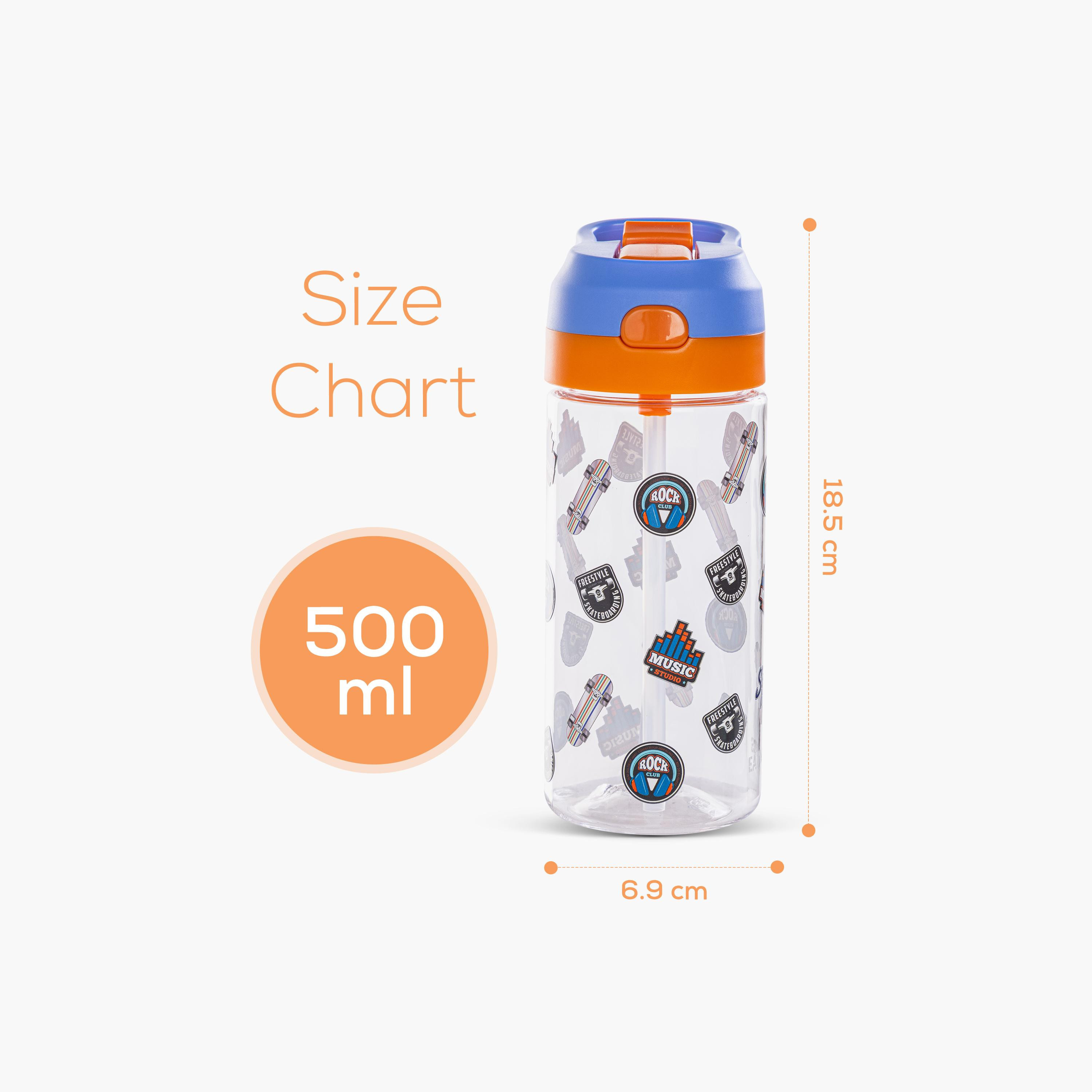 Eazy Kids Tritan Water Bottle with Spray - 500 ml - Skater - Blue-school-waterbottles-image-16