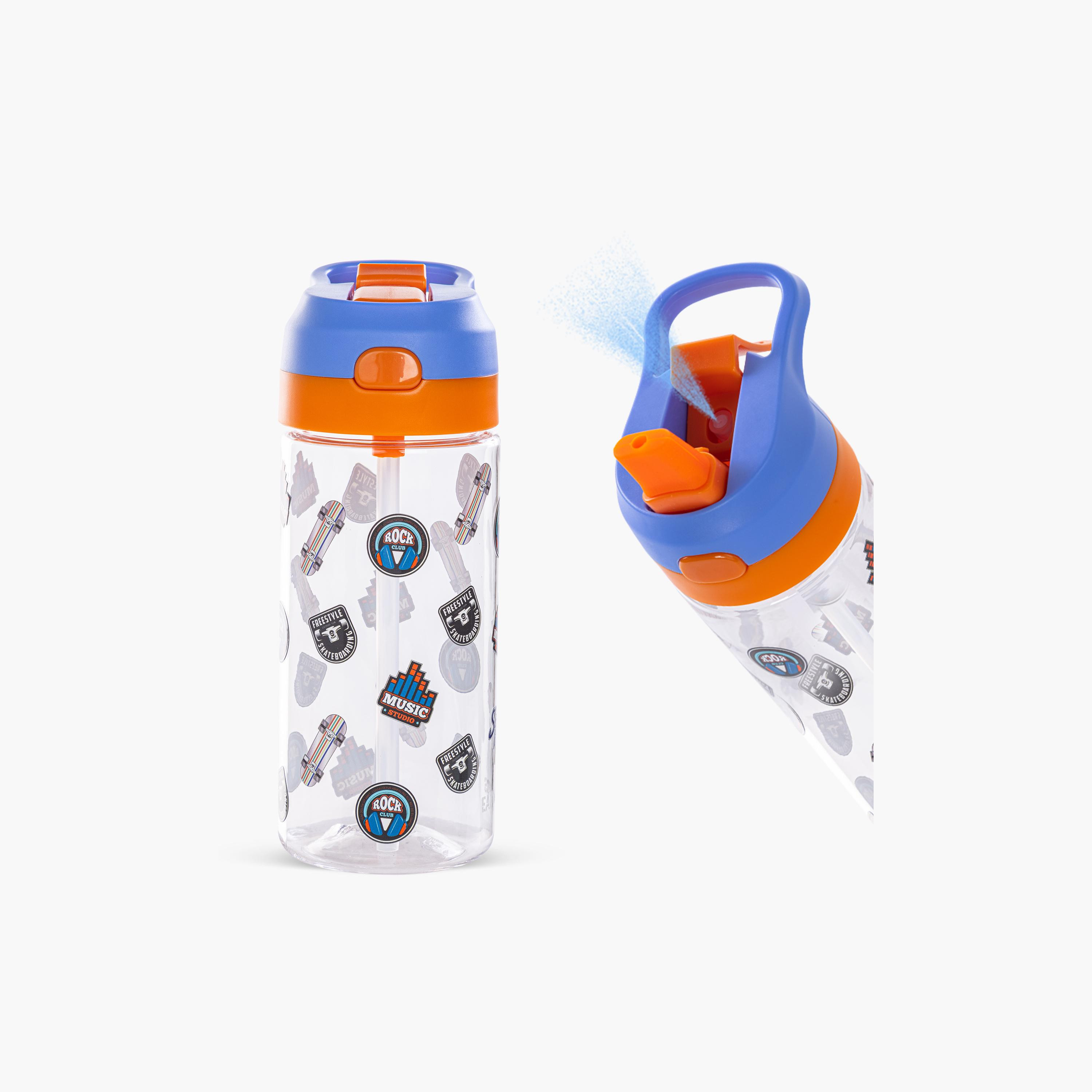 Eazy Kids Tritan Water Bottle with Spray - 500 ml - Skater - Blue-school-waterbottles-image-9