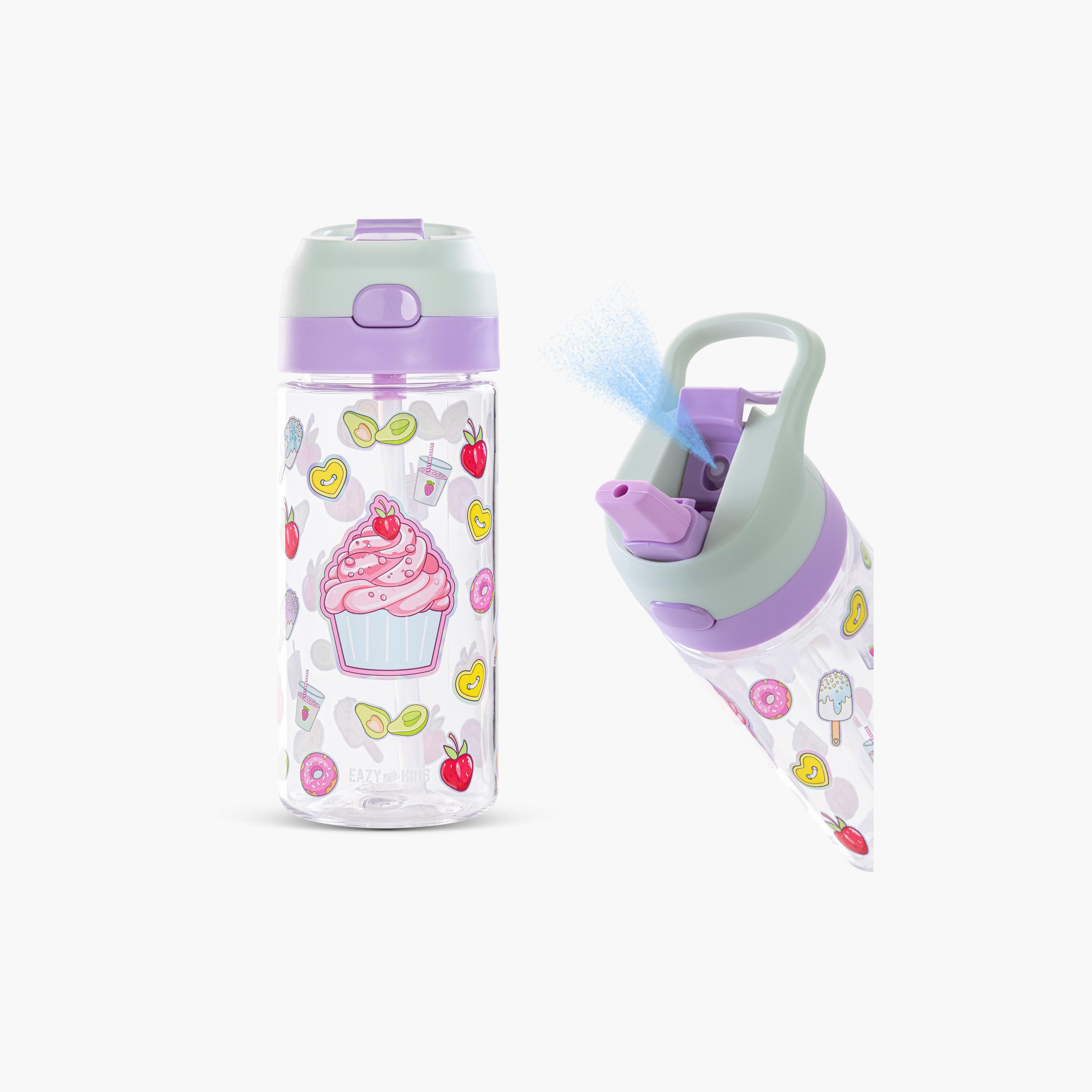 Eazy Kids Tritan Water Bottle with Spray - 500 ml - Muffin - Purple-school-waterbottles-image-9