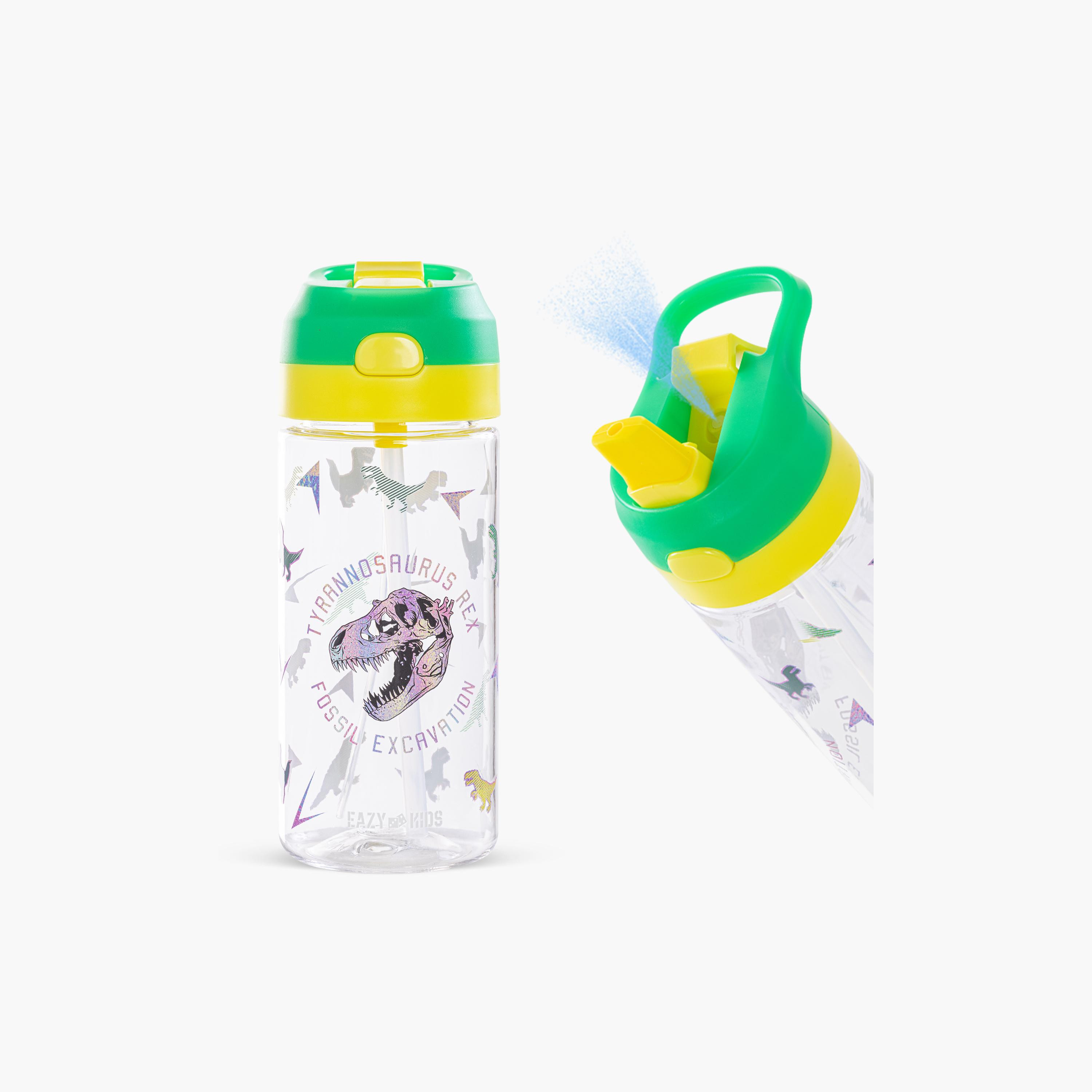 Eazy Kids Tritan Water Bottle with Spray - 500 ml - Dinosaur - Green-school-waterbottles-image-1