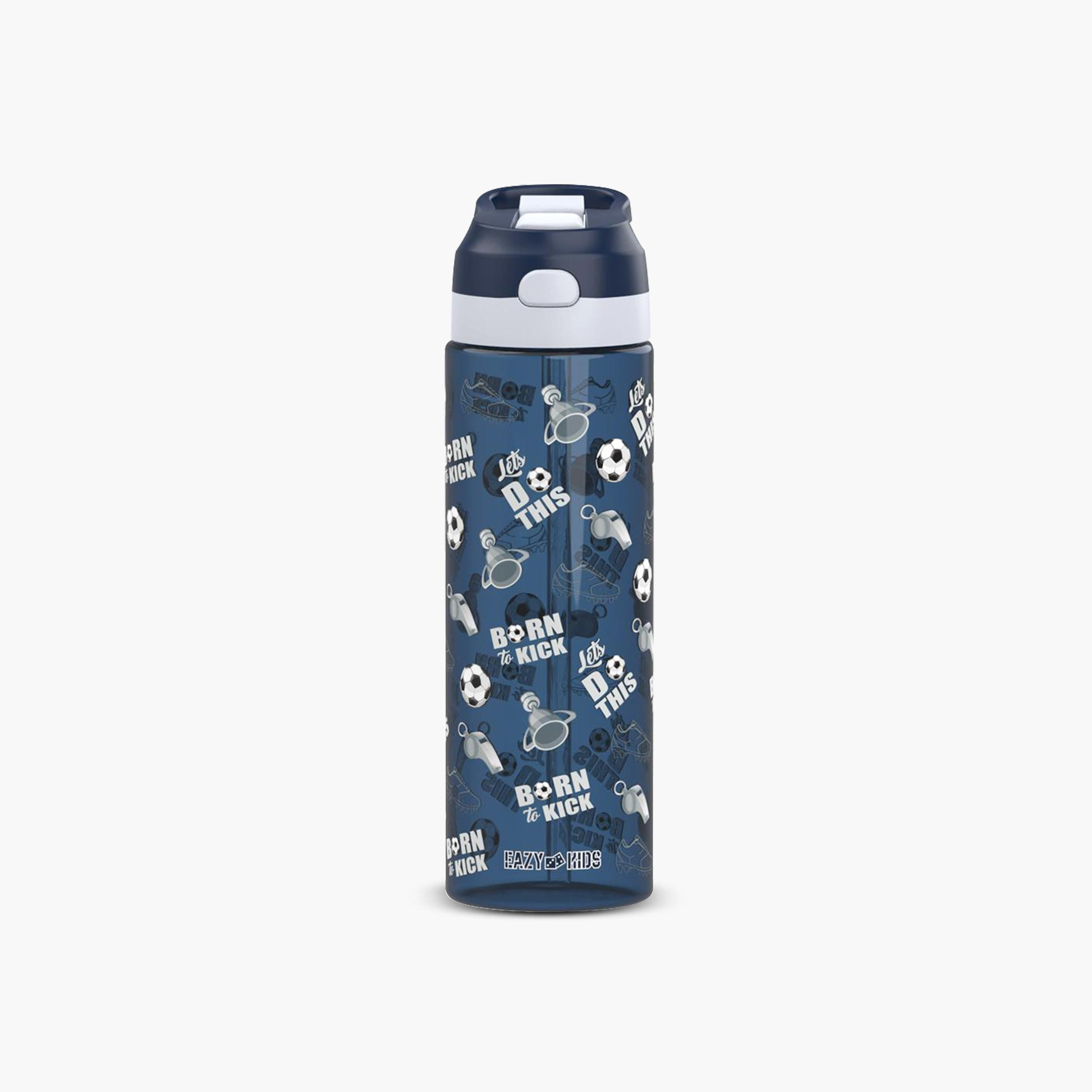 زجاجة مياه تريتان مع بخاخ من إيزي كيدز - 750 مل - كرة قدم - أزرق-school-waterbottles-image-13
